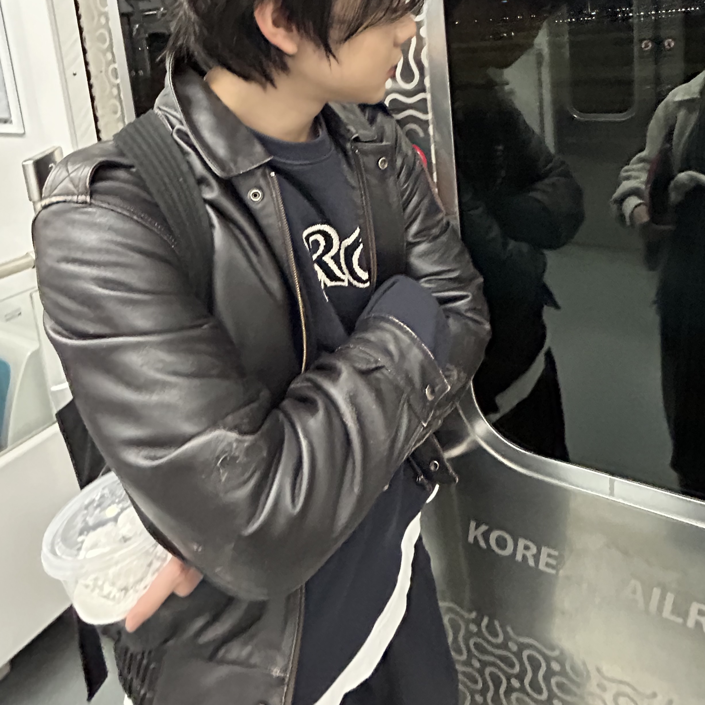 Polyteru Used Backpack 2PK Black 착용 스타일