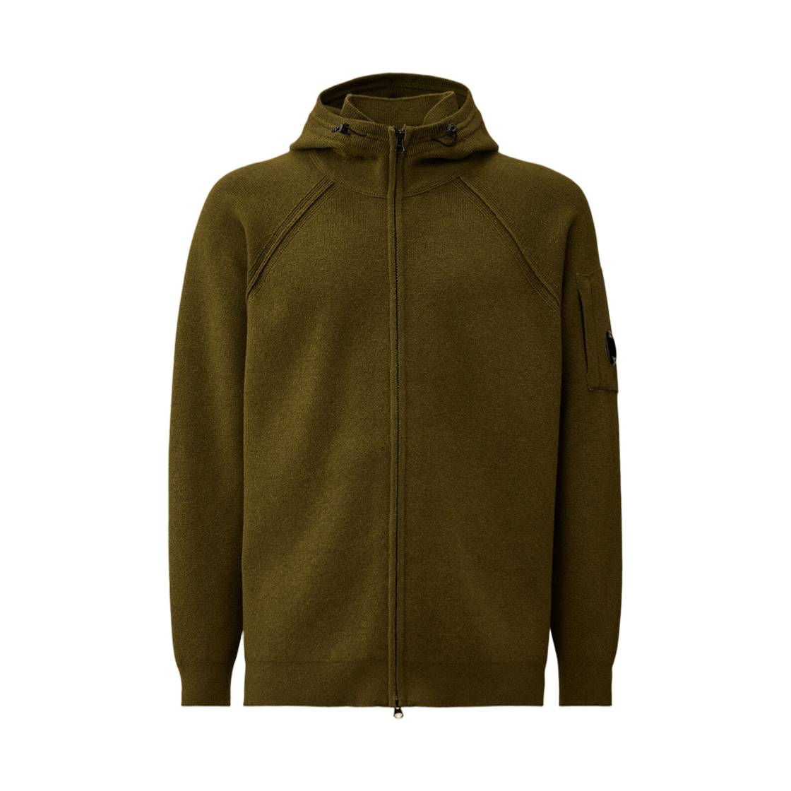 C.P. 컴퍼니 램스울 GRS 후드 풀 집 스웨터 케이퍼스 그린 - 25FW(C.P. Company Lambswool GRS Hooded Full Zip Sweater Capers Green - 25FW)