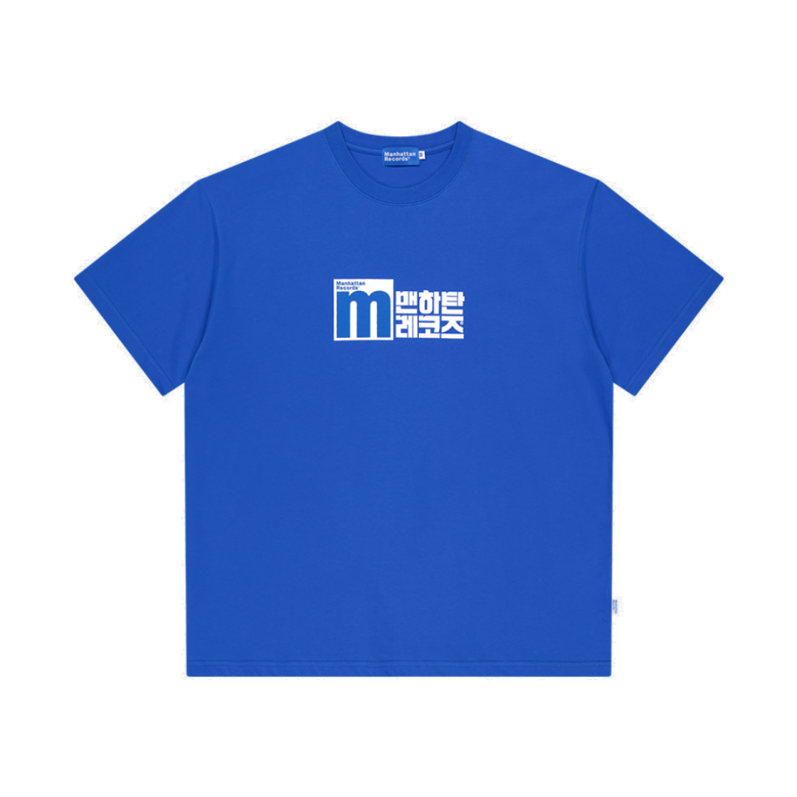 MR25SS011BL Manhattan Records Hangeul Logo T-shirt - Blue