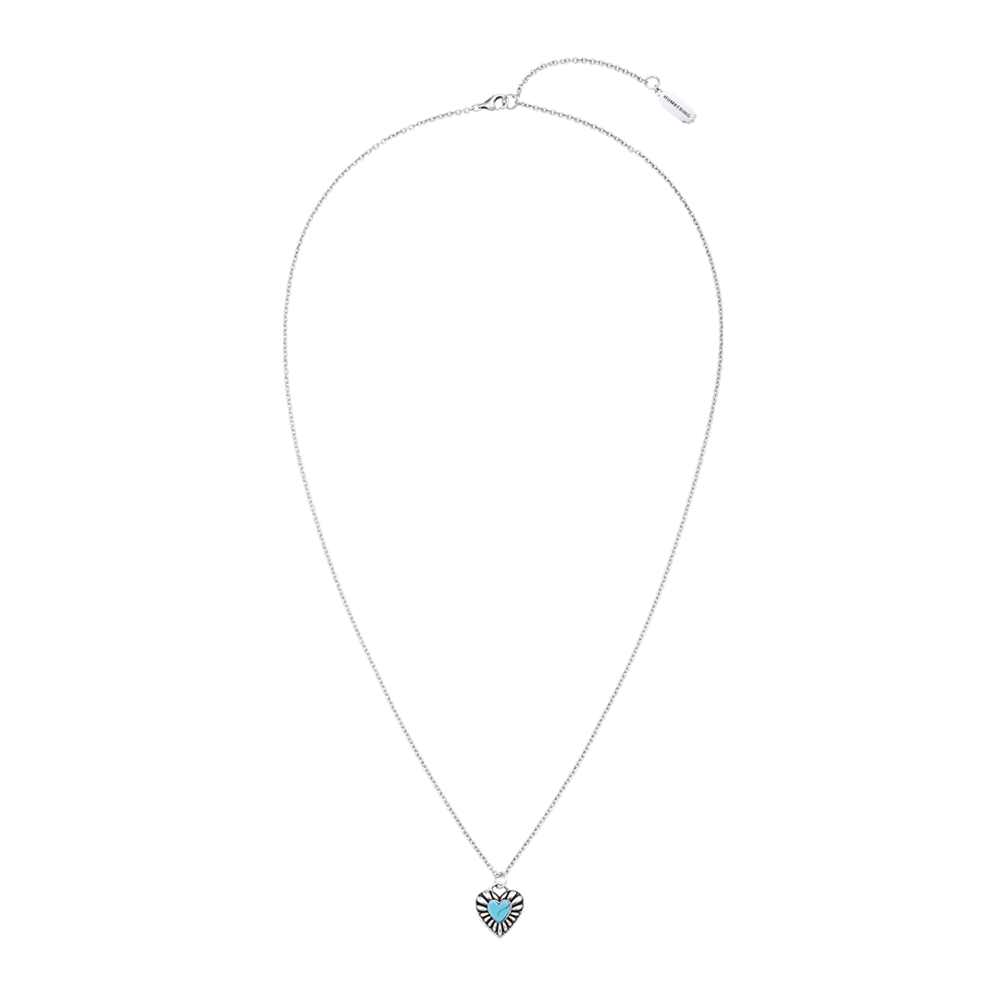 넘버링 #8760 하트 터콰이즈 펜던트 네크리스