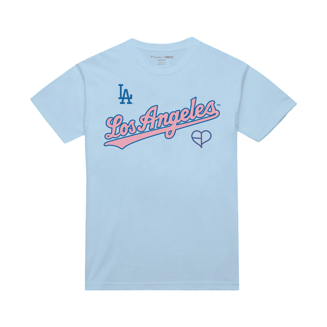 블랙핑크 뛰어 x 다저스 로고 티셔츠 라이트 블루(Blackpink Jump x Dodgers Logo T-Shirt Light Blue) - 1