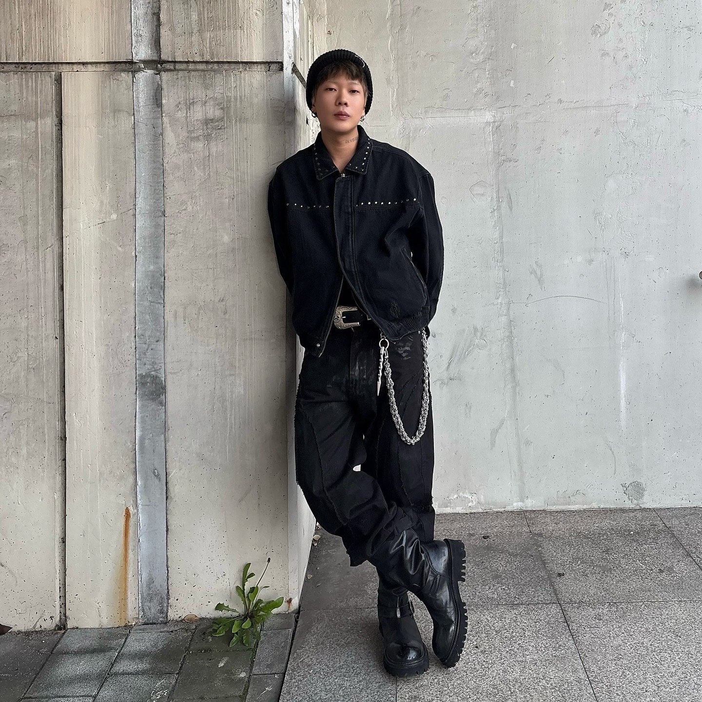 Stussy SS Link Cowboy Belt Black 착용 스타일 - 1