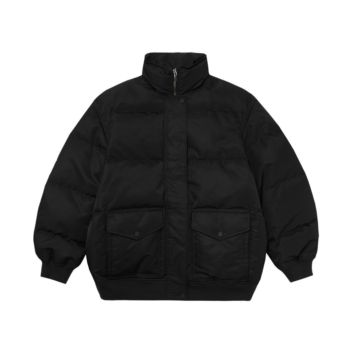 N0907407-001 (W) Theory Recycled Nylon Oversized Puffer Jacket Black