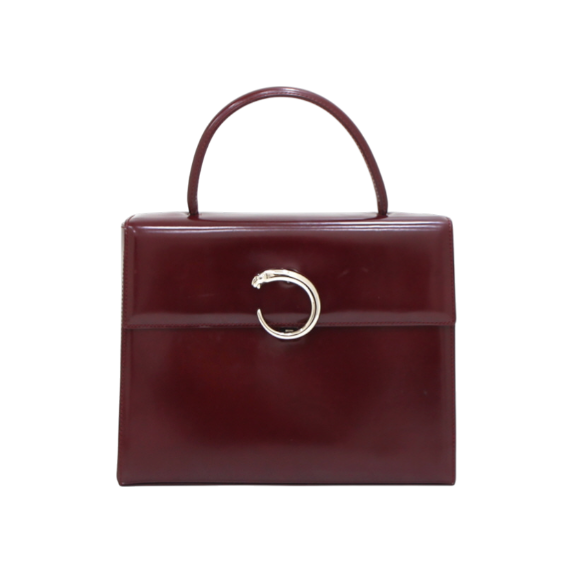 ITVQF734CNQD Cartier Ruby Calfskin Classic Vintage Panther Line Top Handle Tote Bag AA40013