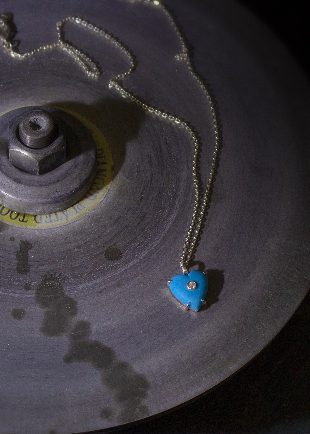 뵤르 하트 터키석 포인트 네클리스 (M)(Bőr Heart Turquoise Point Necklace (M)) - 4