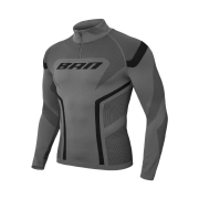 BORN TO WIN BRN Eclipse Seamless Half Zip Up Long Sleeve Charcoal