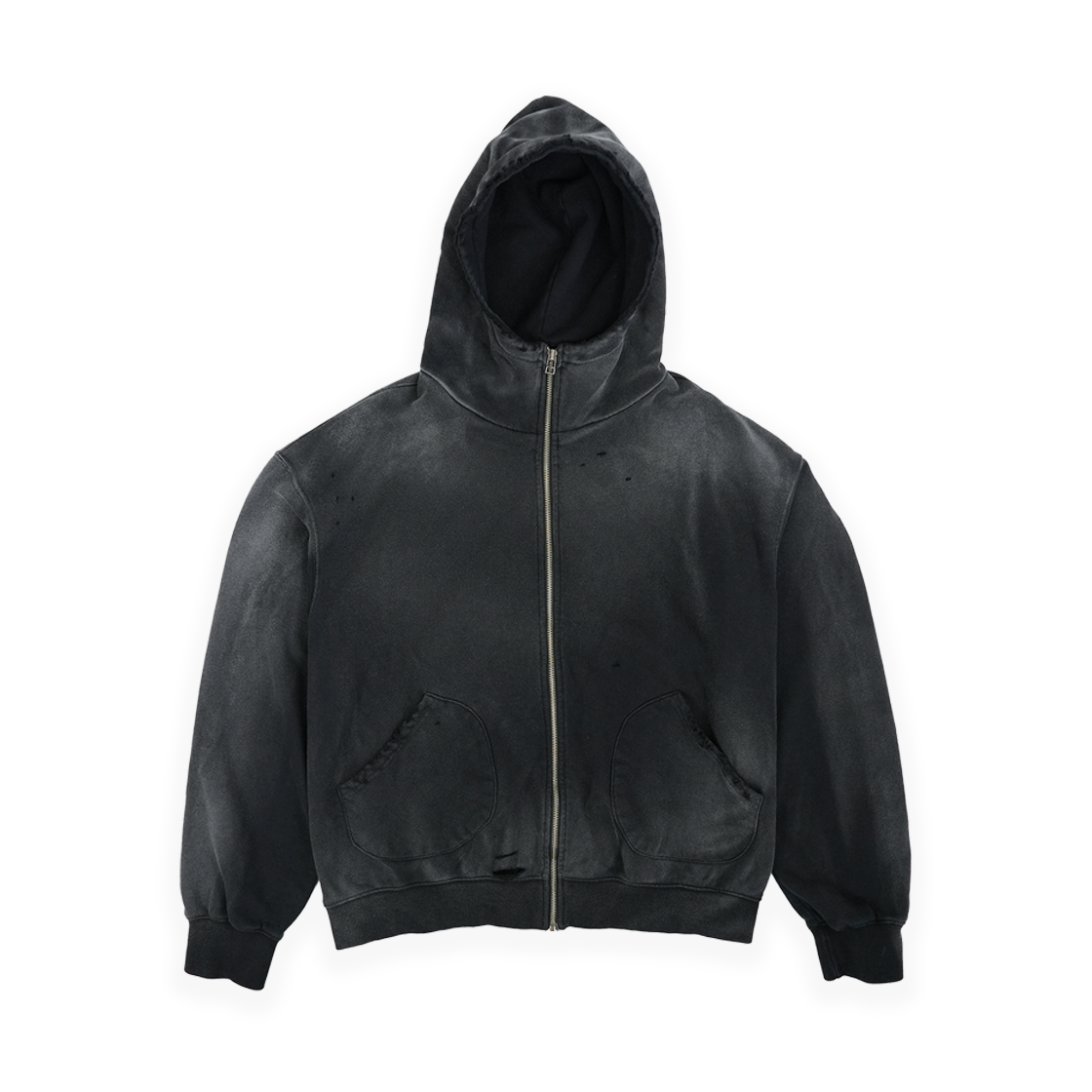 스몰스튜핏튠즈 브루탈 후드 집업 빈티지 블랙(smallstupidtunes Brutal Zip-Up Hoodie Vintage Black)