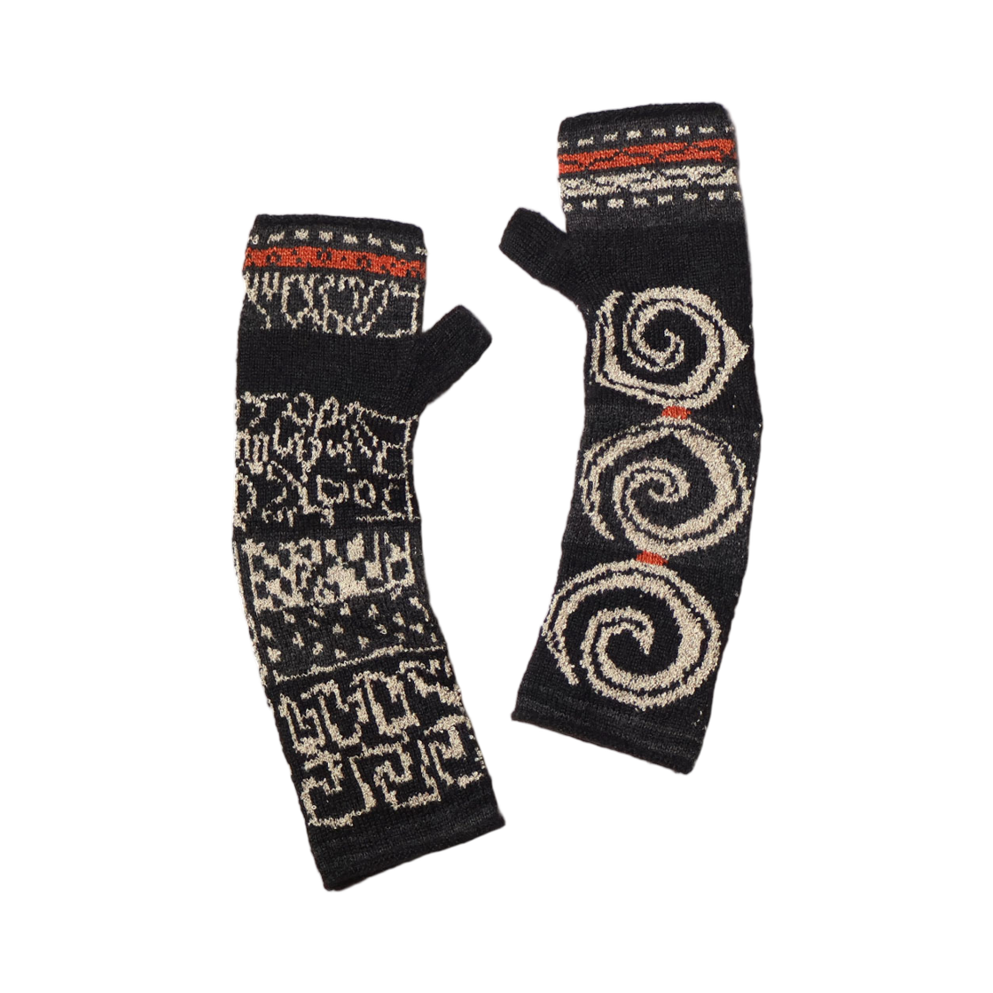 EK-770 Kapital Ainu x Kuba 2-Way Mittens Black
