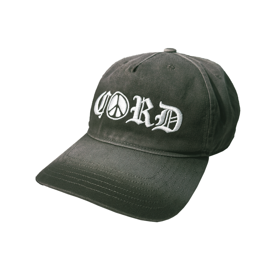 CD25FCWCP08KK Cord Cordlist Emb. Bleach Washed Cap Ashed Khaki