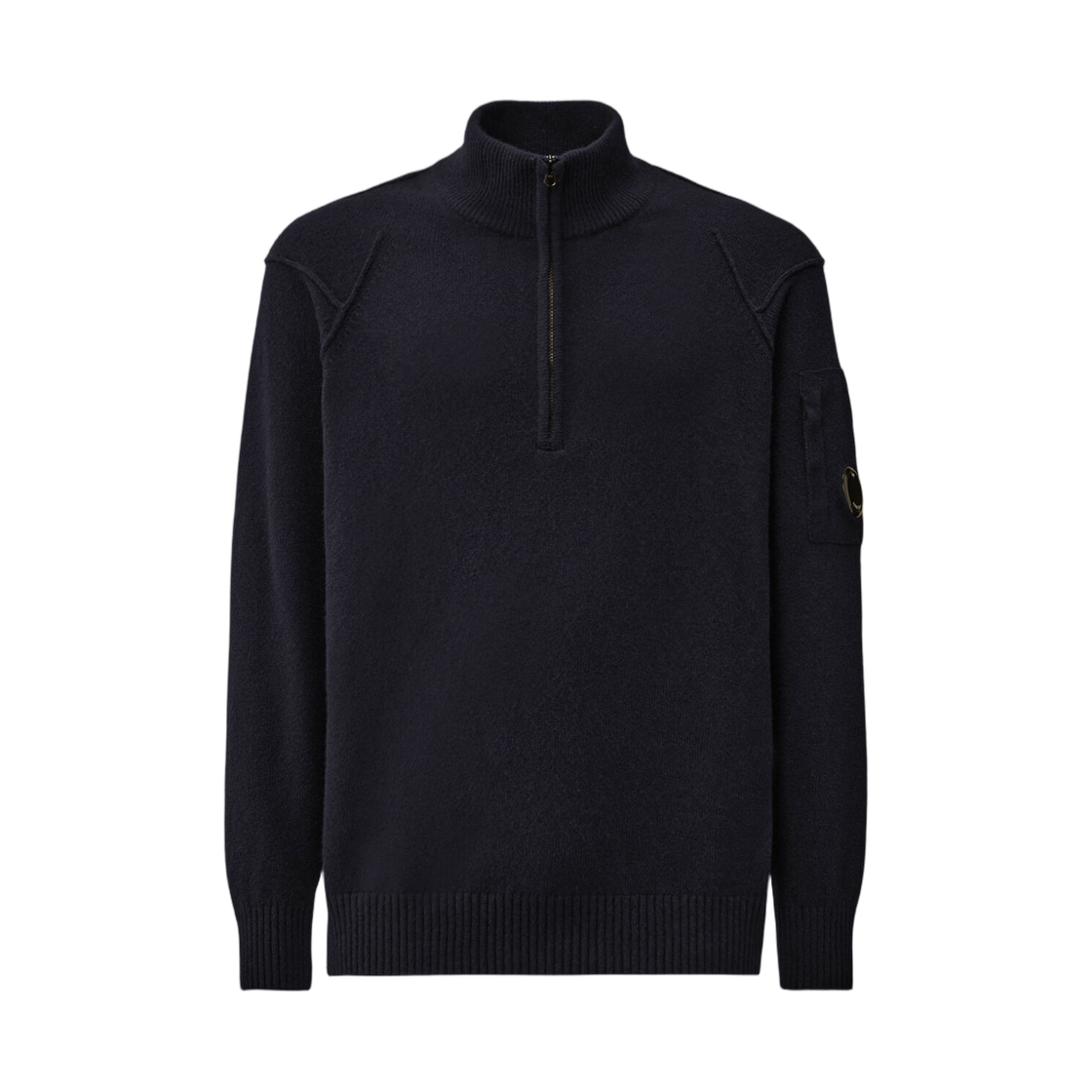 RFCMKN709A110149A888 C.P. Company Lambswool GRS Half Zip Sweater Total Eclipse Blue