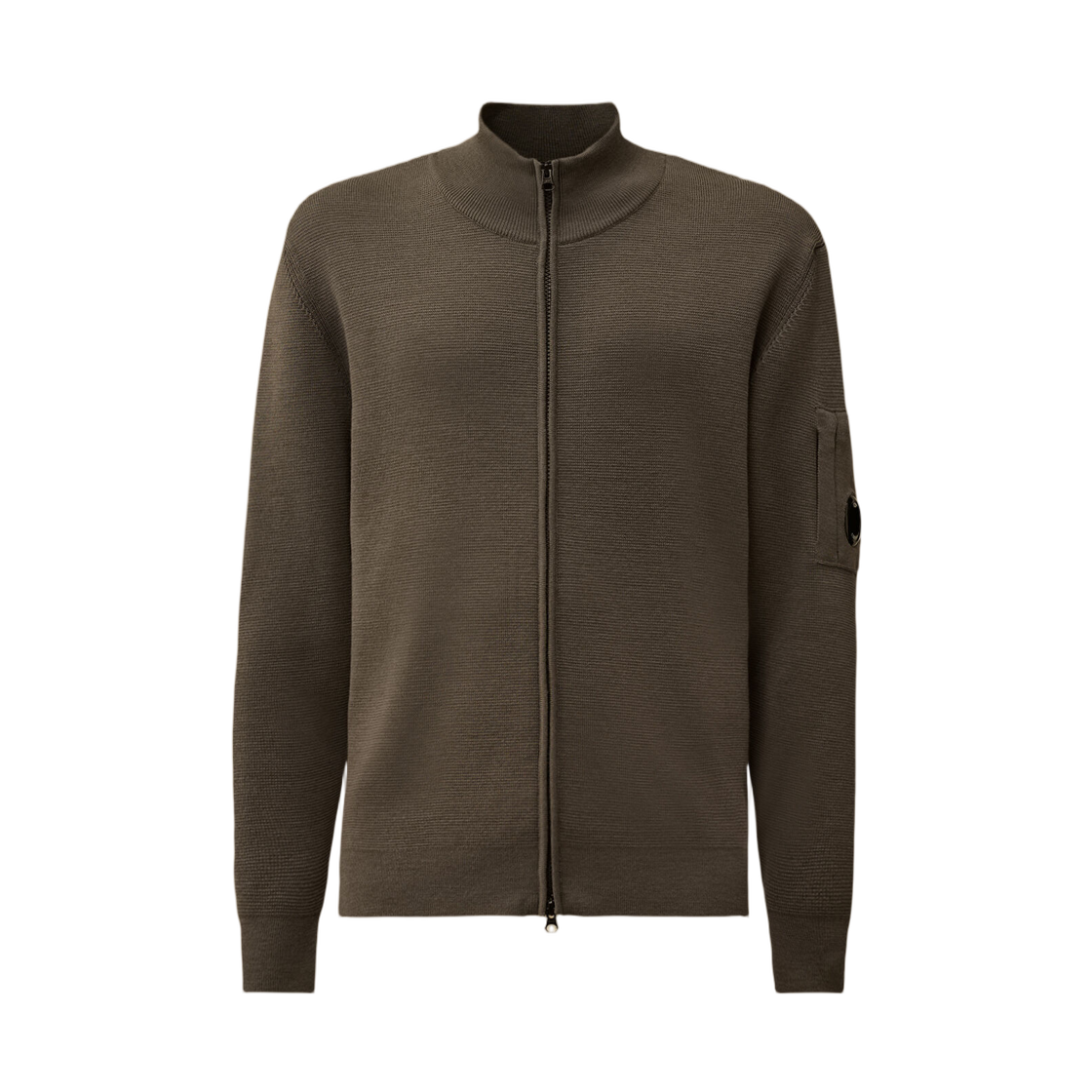 C.P. 컴퍼니 리울 풀 집 렌즈 가디건 건메탈 그레이 - 25FW(C.P. Company Re-Wool Full Zip Lens Cardigan Gunmetal Grey - 25FW) - 1