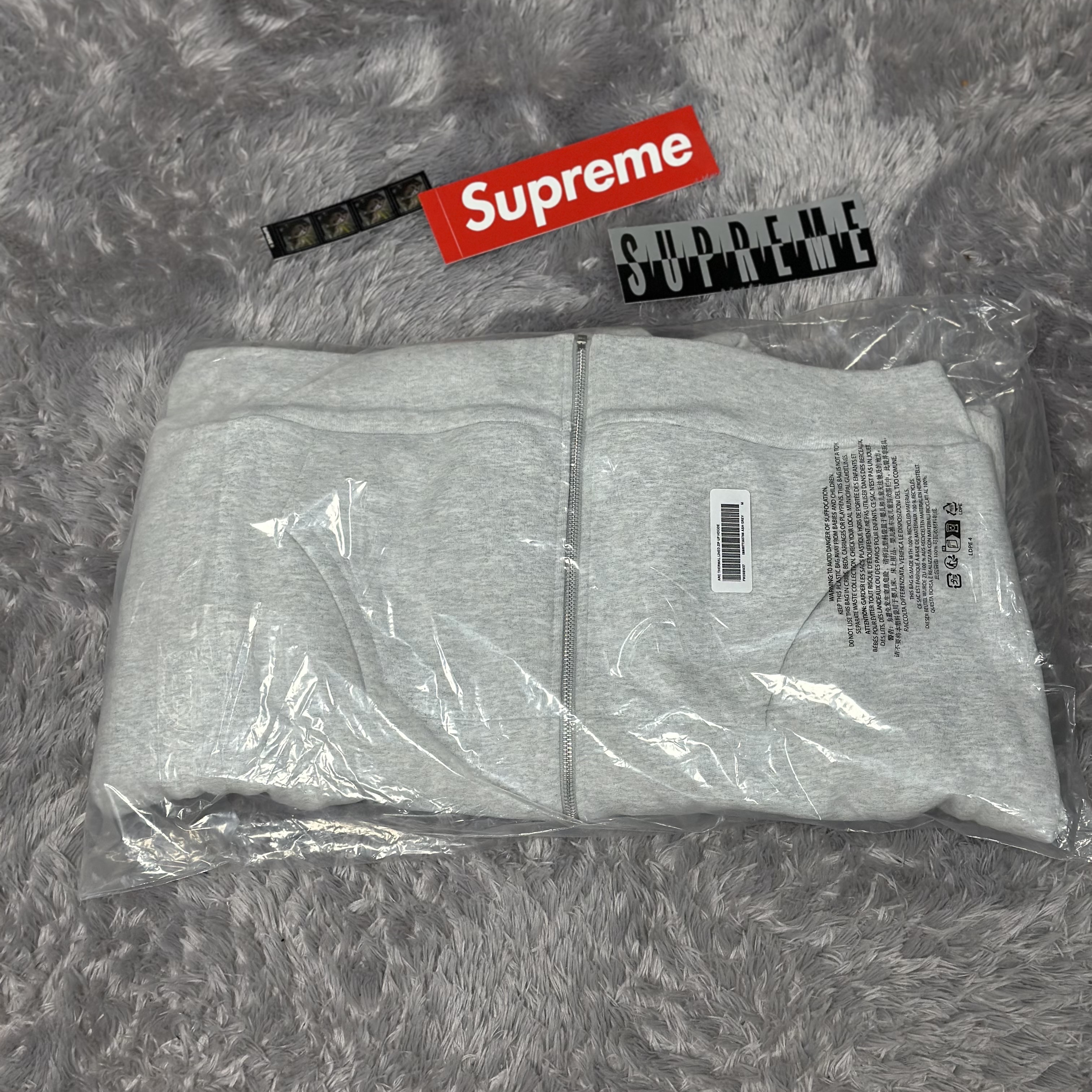 Supreme Arc Thermal Lined Zip Up Hooded Sweatshirt Ash Grey - 25FW 착용 스타일 - 2