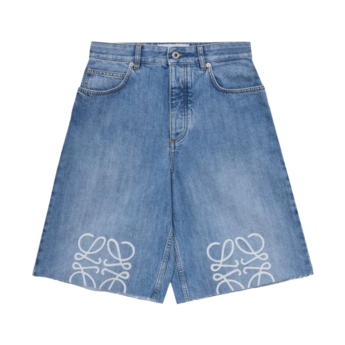 로에베 데님 애너그램 쇼츠 워시드 데님(Loewe Anagram Shorts in Denim Washed Denim)