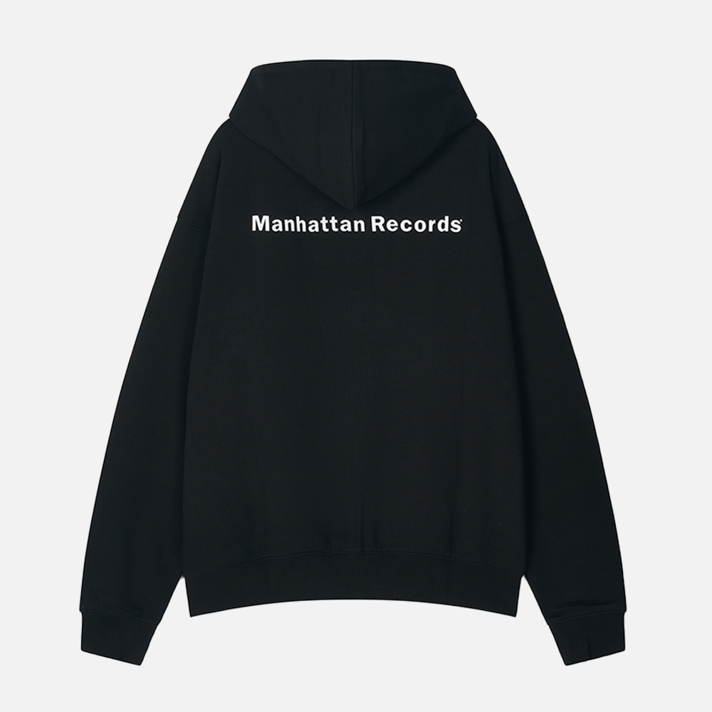 맨하탄 레코즈 클래식 집업 후디 - 블랙(Manhattan Records Classic Logo Zip Up Hoodie - Black) - 2