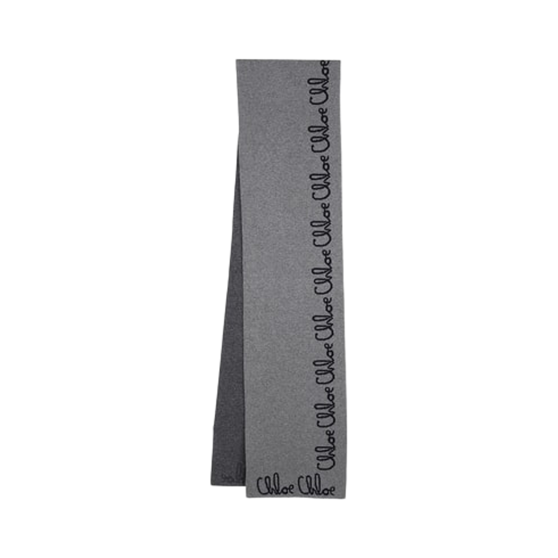 C20674-A46 (Kids) Chloe Logo Wool Mixed Cotton Scarf Heather Grey