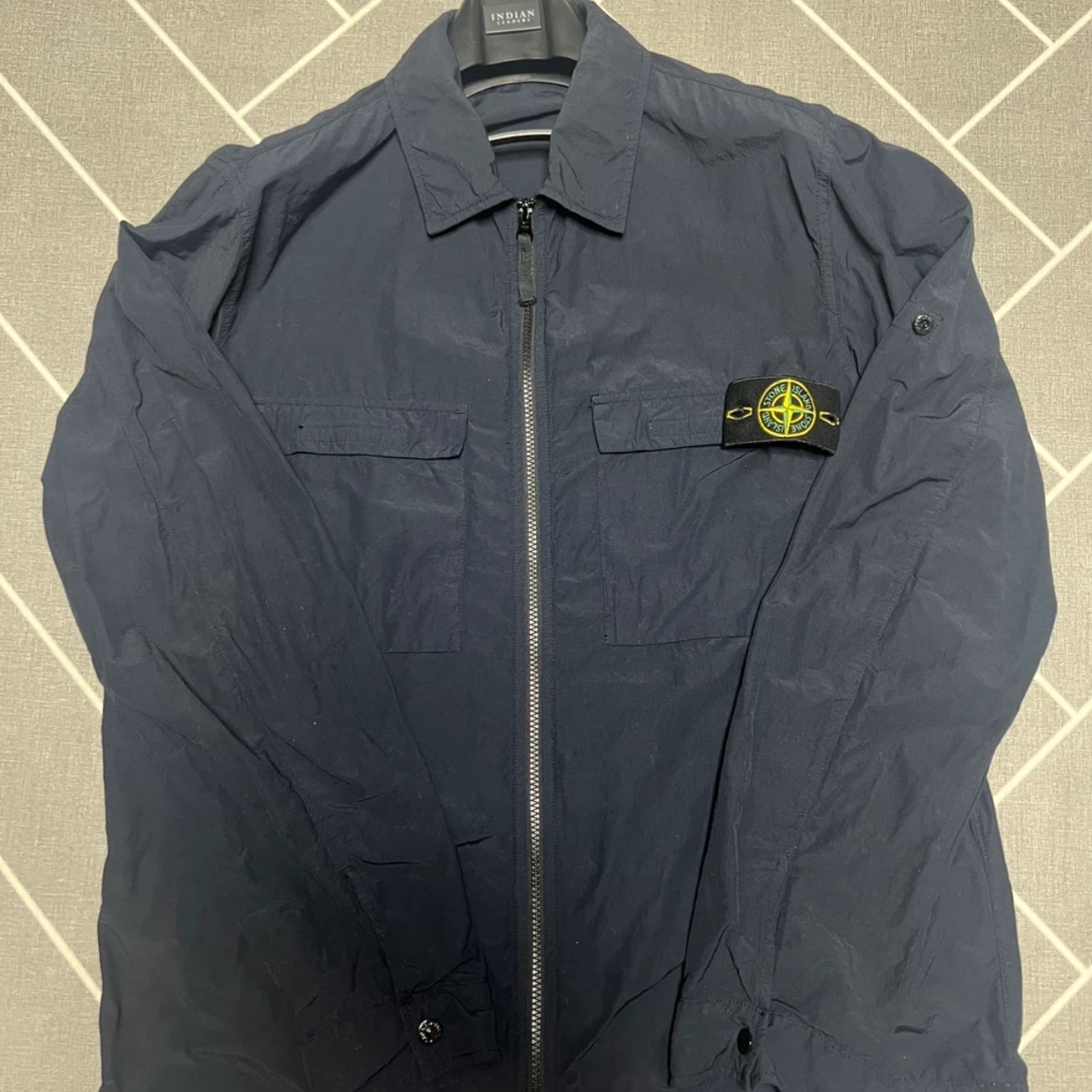 Stone Island 11102 Naslan Light Overshirt Marine Blue - 20SS 착용 스타일