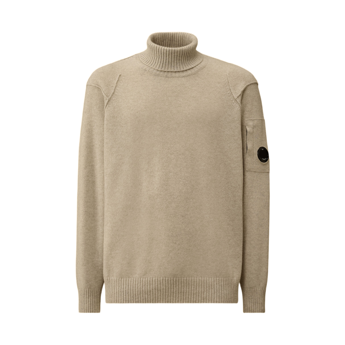 C.P. 컴퍼니 램스울 GRS 터틀넥 스웨터 오프 화이트 멜란지 그레이 - 25FW(C.P. Company Lambswool GRS Turtleneck Sweater Off White Melange Grey - 25FW) - 1