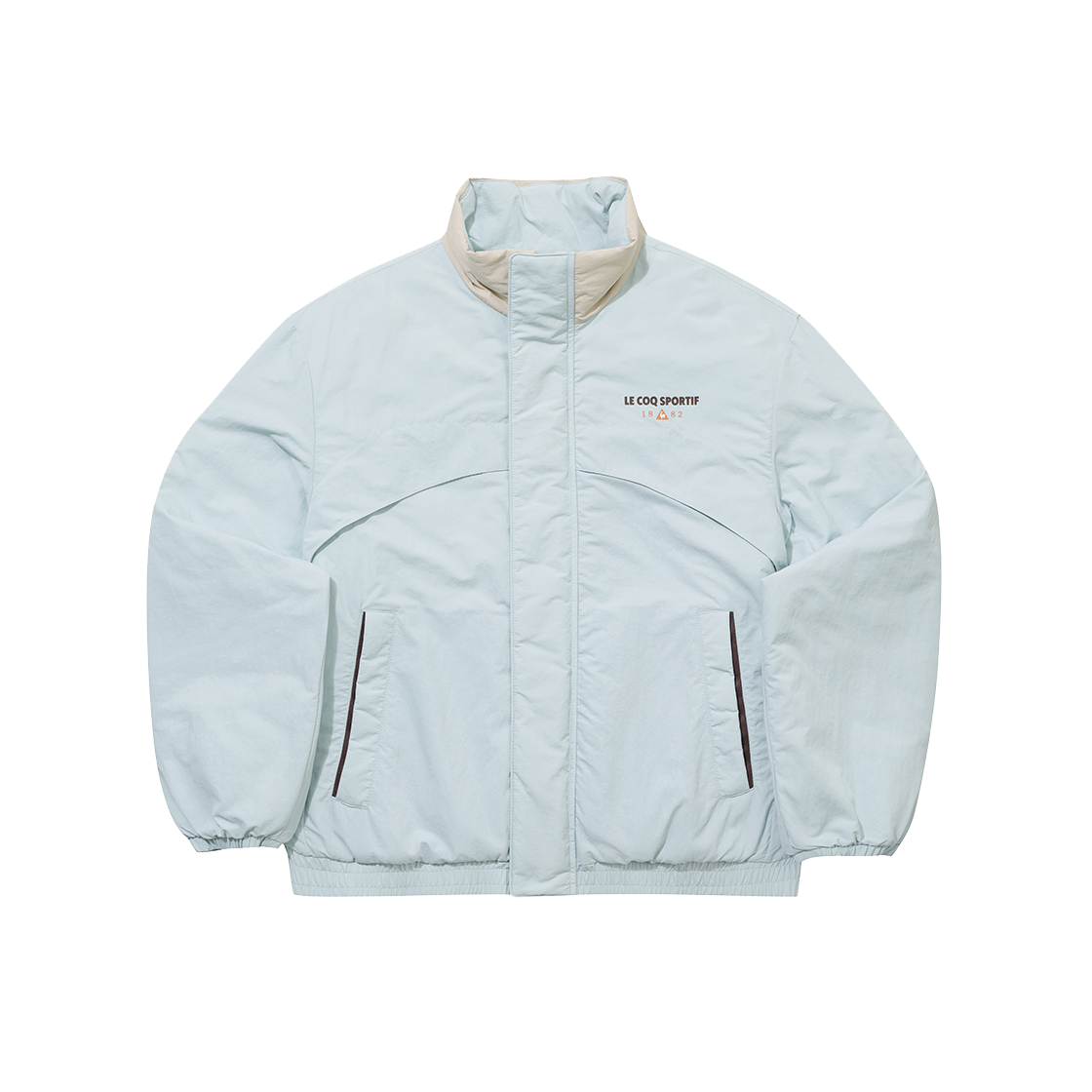 QQ423LPDO1_WBL0 le coq sportif Uni Loose Fit Padded Jacket White Blue