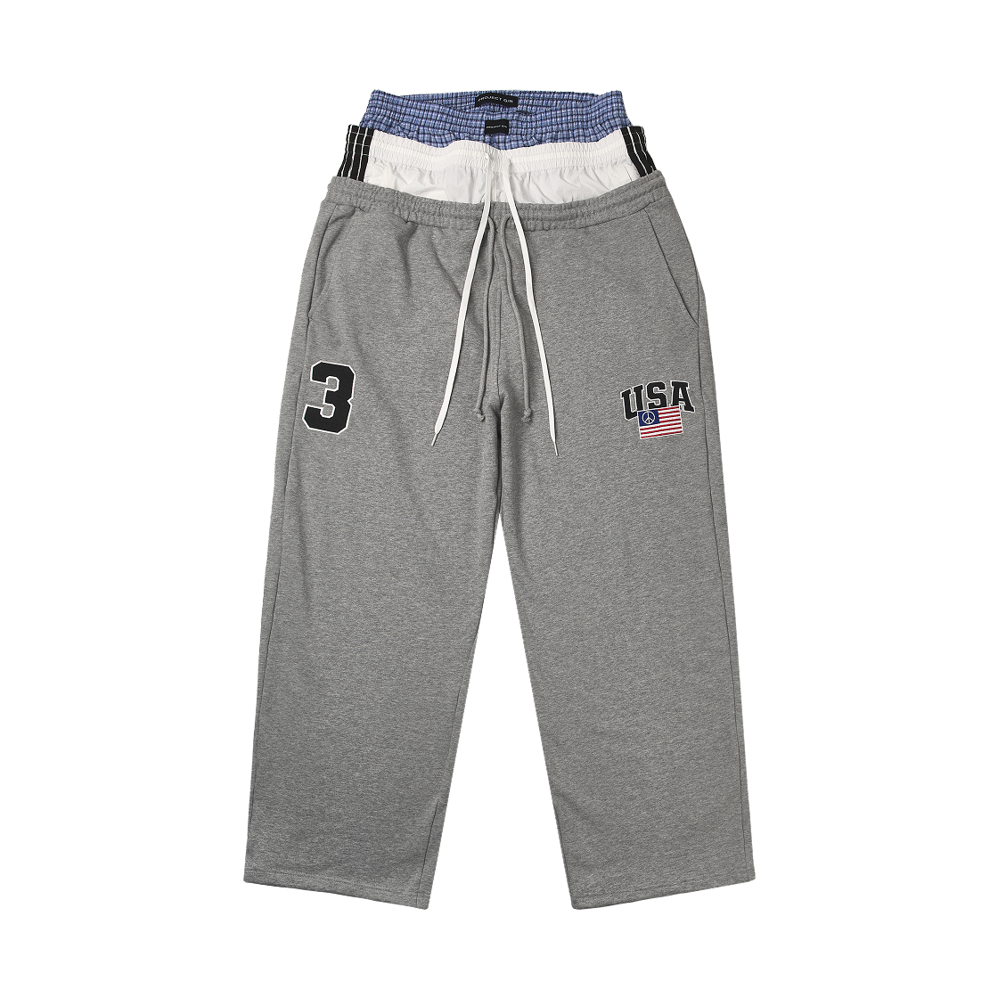 프로젝트 G/R 3 레이어드 스웨트 팬츠 그레이