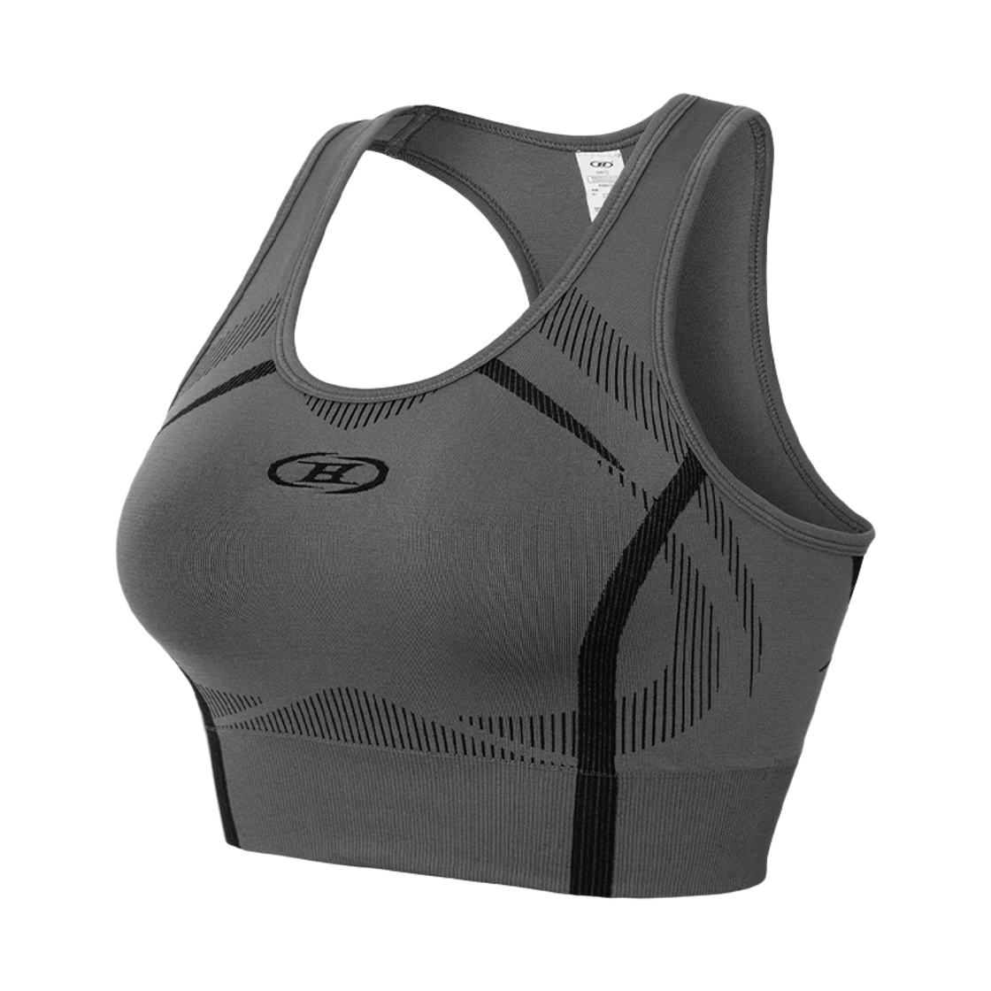 BG3WBT139CH BORN TO WIN W Symbol B Eclipse Seamless Bra Top Charcoal