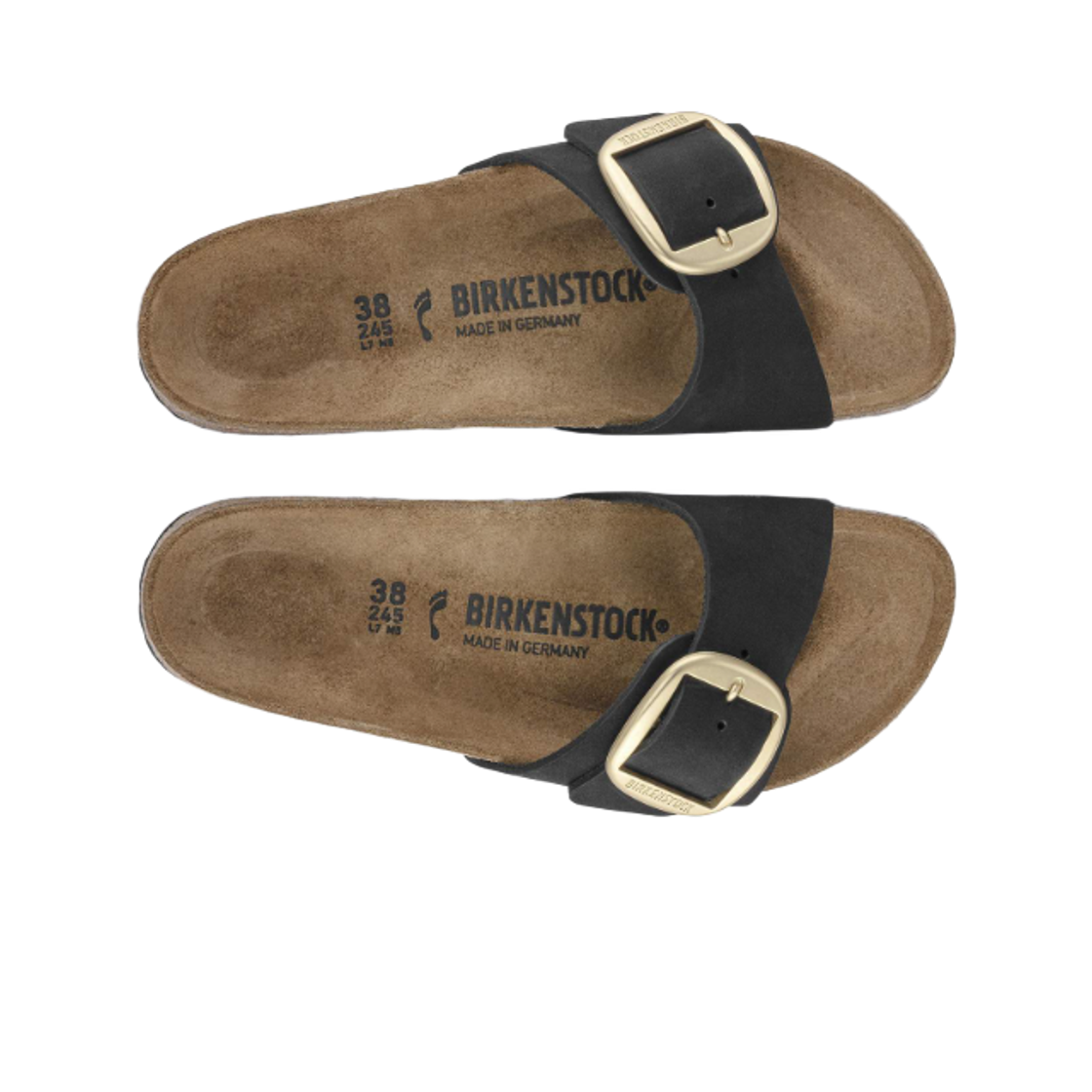 (W) 버켄스탁 마드리드 빅 버클 누벅 레더 블랙 - 내로우((W) Birkenstock Madrid Big Buckle Nubuk Leather Black - Narrow) - 2