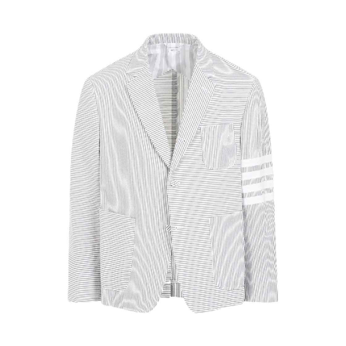 MJC395F-00572-035 Thom Browne Stripe Single Breasted Jacket Medium Grey