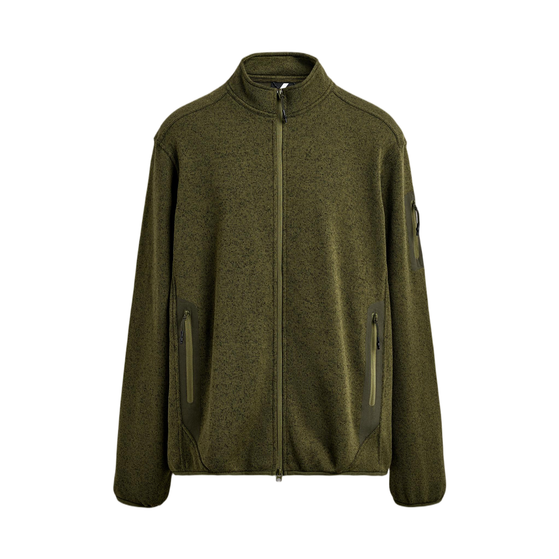 자라 콘트라스트 플리스 니트 가디건 그린(Zara Contrast Fleece Knit Cardigan Green) - 1