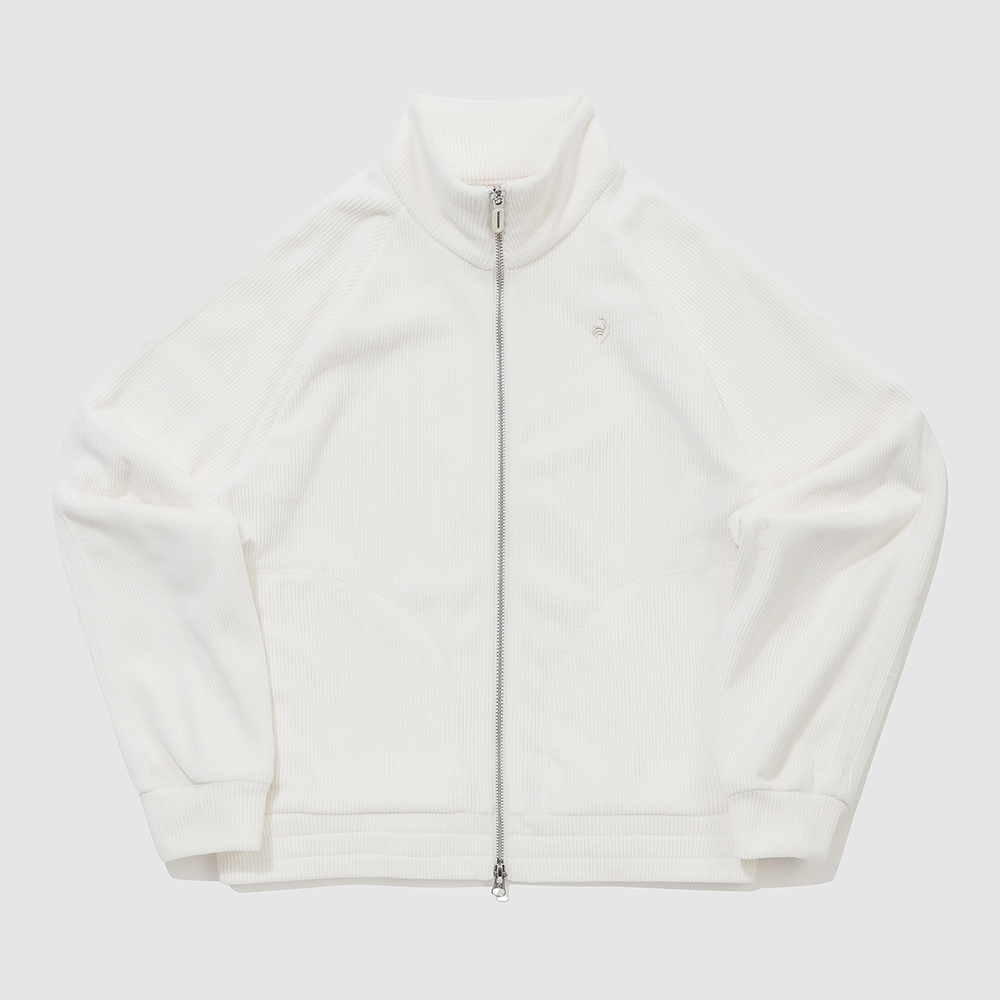 르꼬끄 스포르티브 여성 루즈핏 벨듀로이 하이넥 집업 - 아이보리 QQ422OFTO3(le coq sportif Women's Loose-Fit Velduroy High-Neck Zip-Up Jacket Ivory) - 2