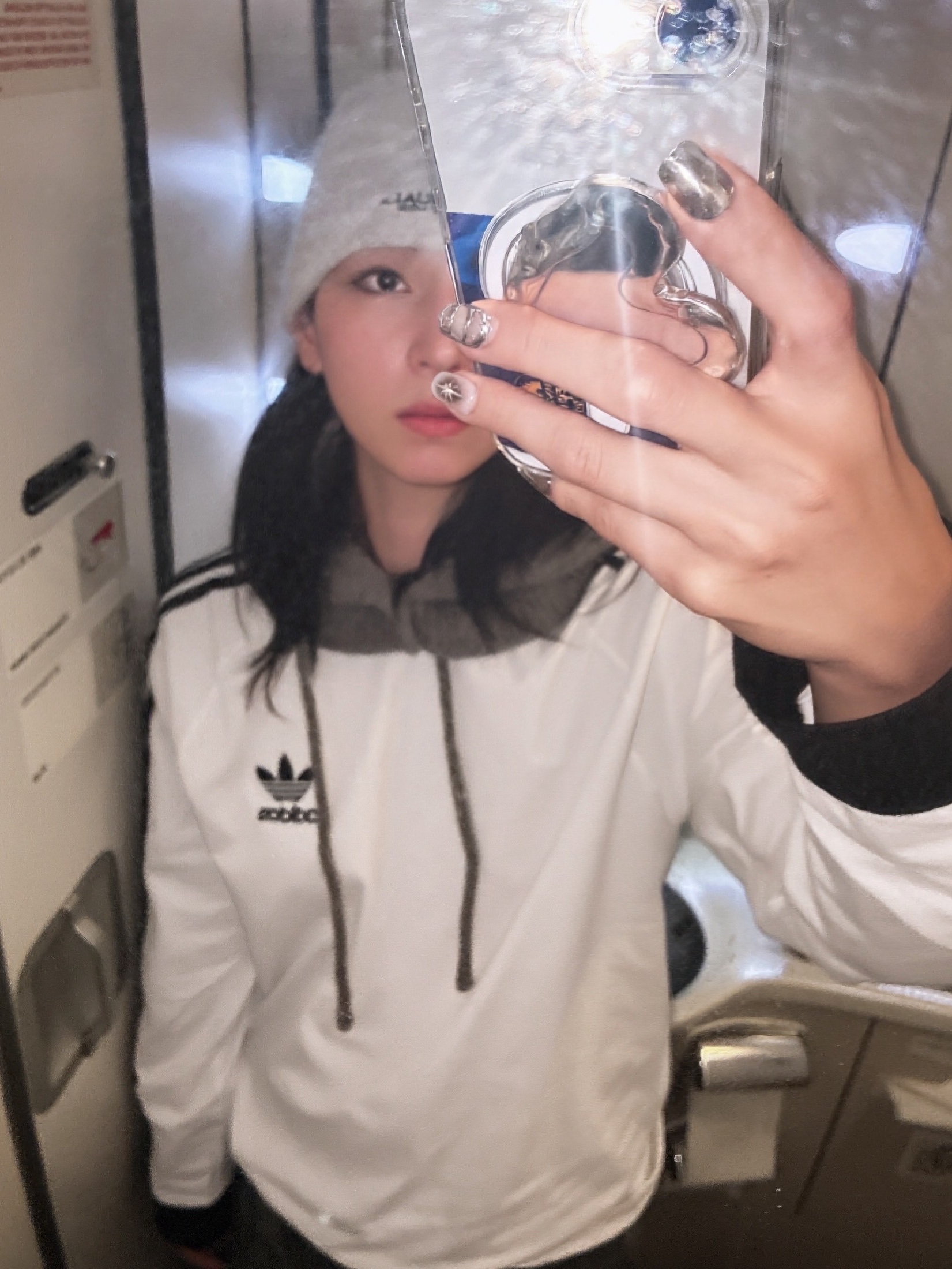 Adidas Adicolor Classics 3-Stripes Long Sleeve T-Shirt White - KR Sizing 착용 스타일 - 1
