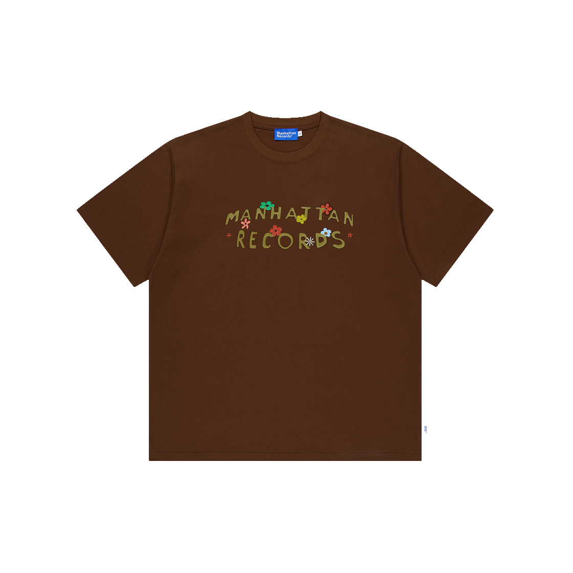 MR25SS018BR Manhattan Records Flower Logo T-shirt - Brown