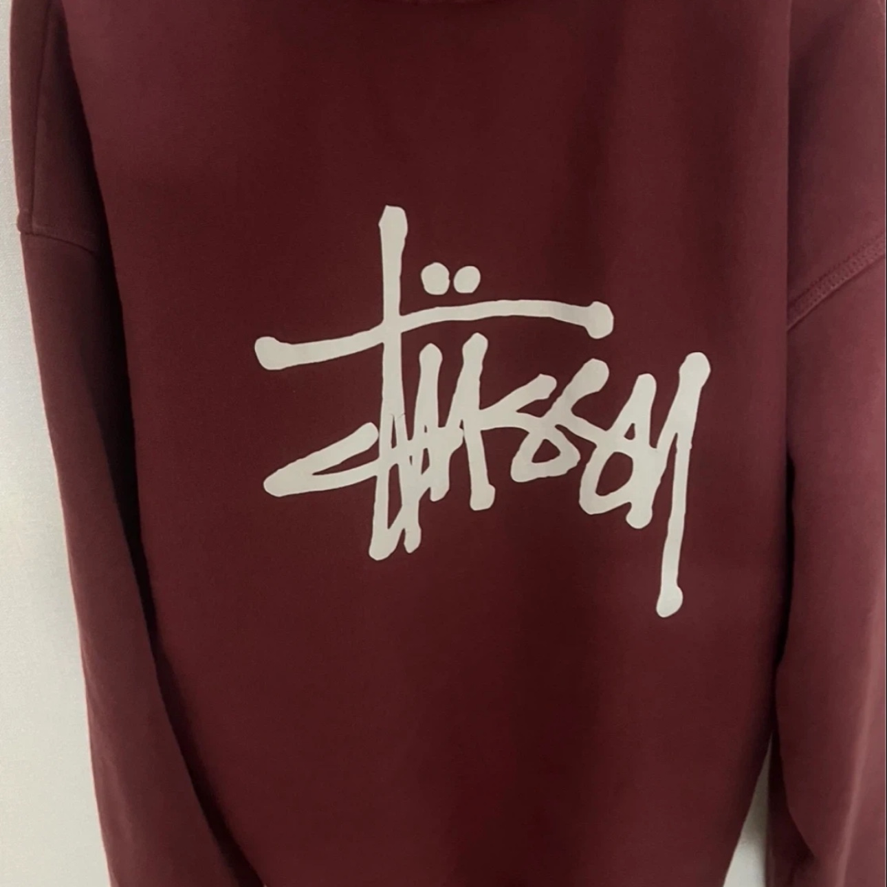 Stussy Basic Stussy Hoodie Oxblood 2024 착용 스타일