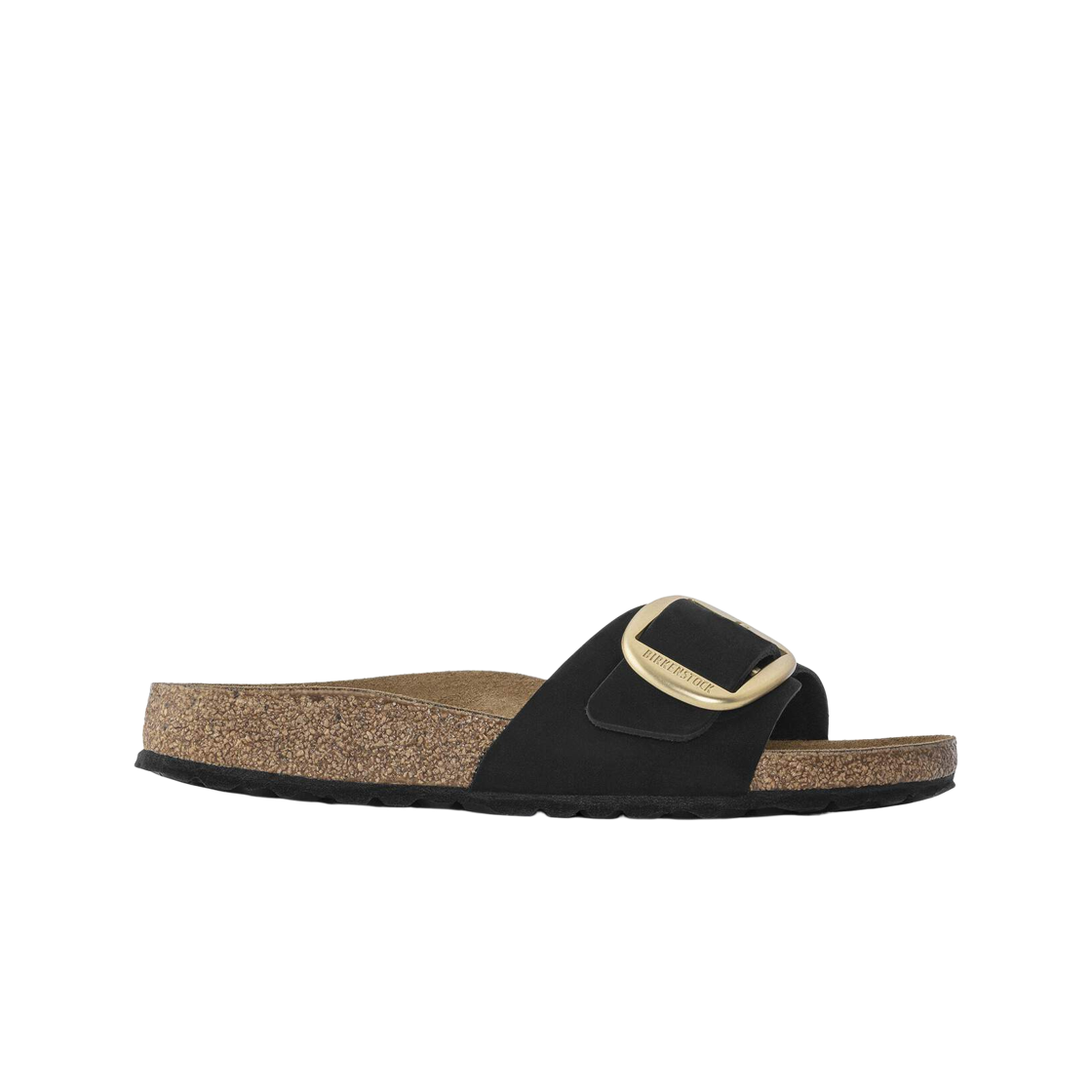 1023373 (W) Birkenstock Madrid Big Buckle Nubuk Leather Black - Narrow