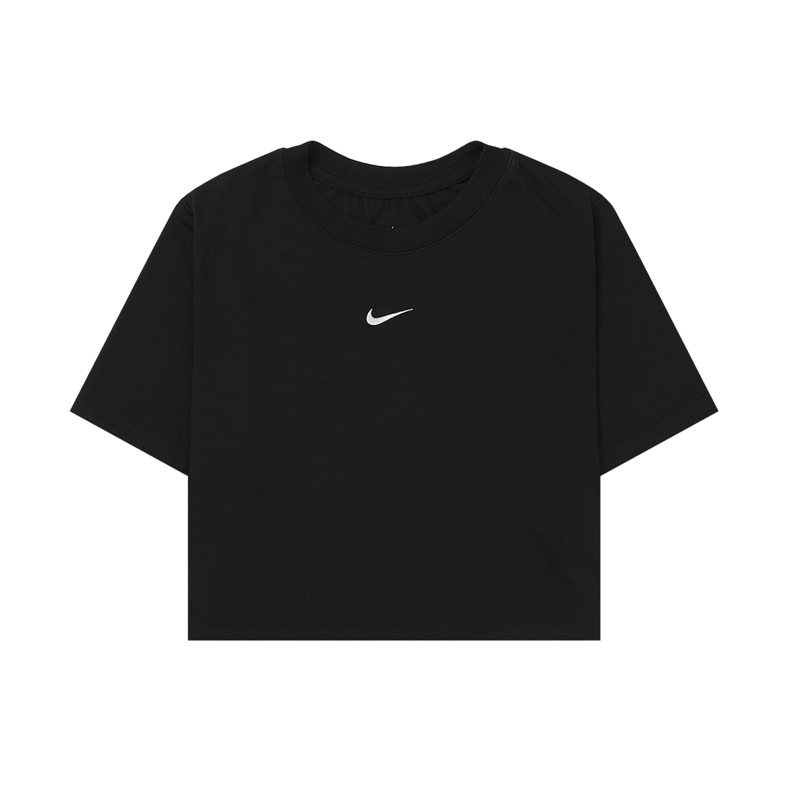 (W) 나이키 NSW 에센셜 크롭 탑 블랙 - US/EU((W) Nike NSW Essential Crop Top Black - US/EU) - 1