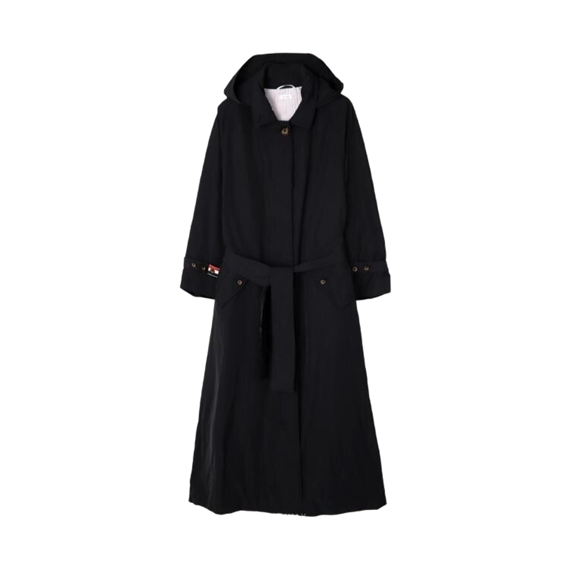 (W) 톰브라운 폴리 트윌 카 코트 블랙((W) Thom Browne Poly Twill Car Coat Black)