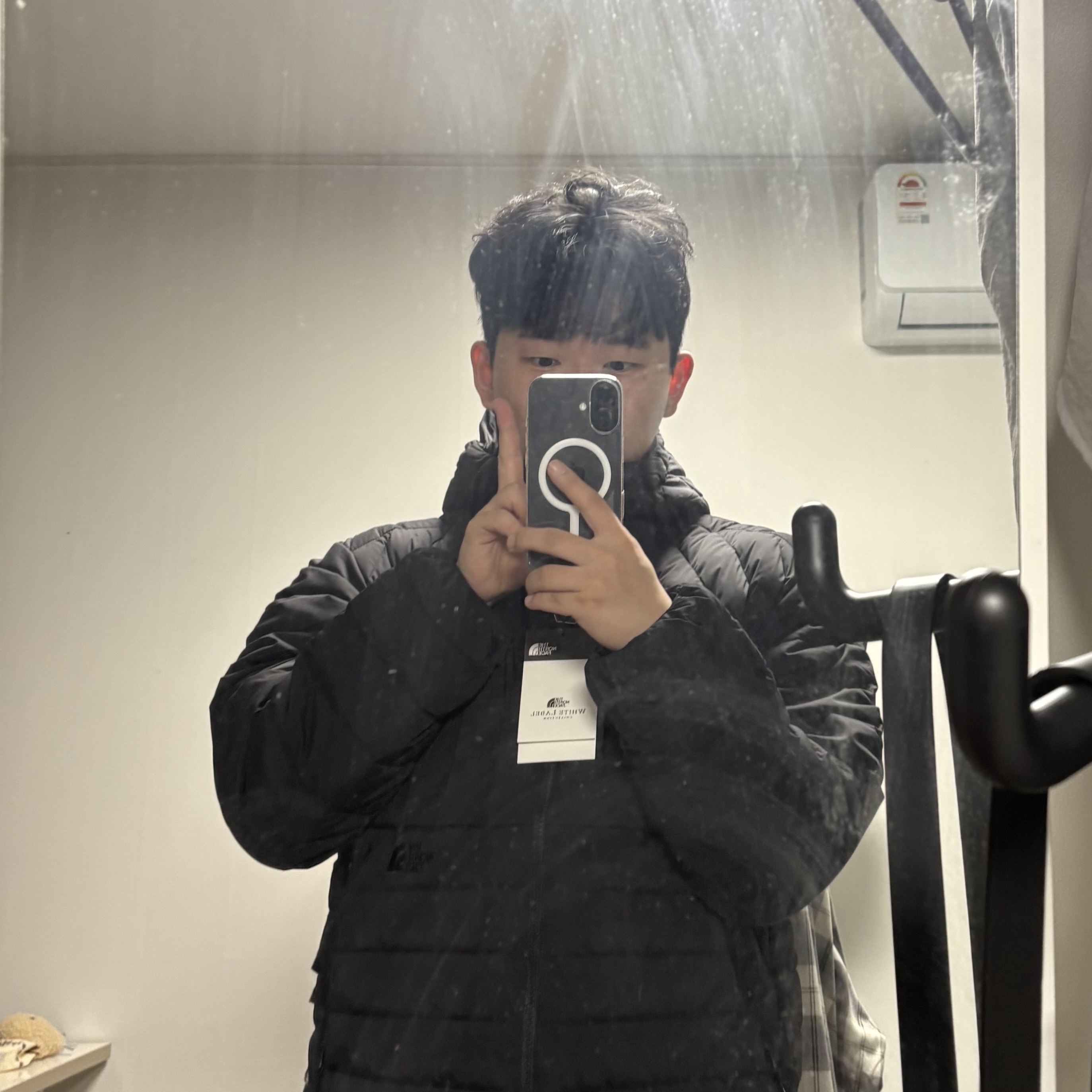 The North Face Coreline Down Jacket Black - 25FW 착용 스타일 - 2