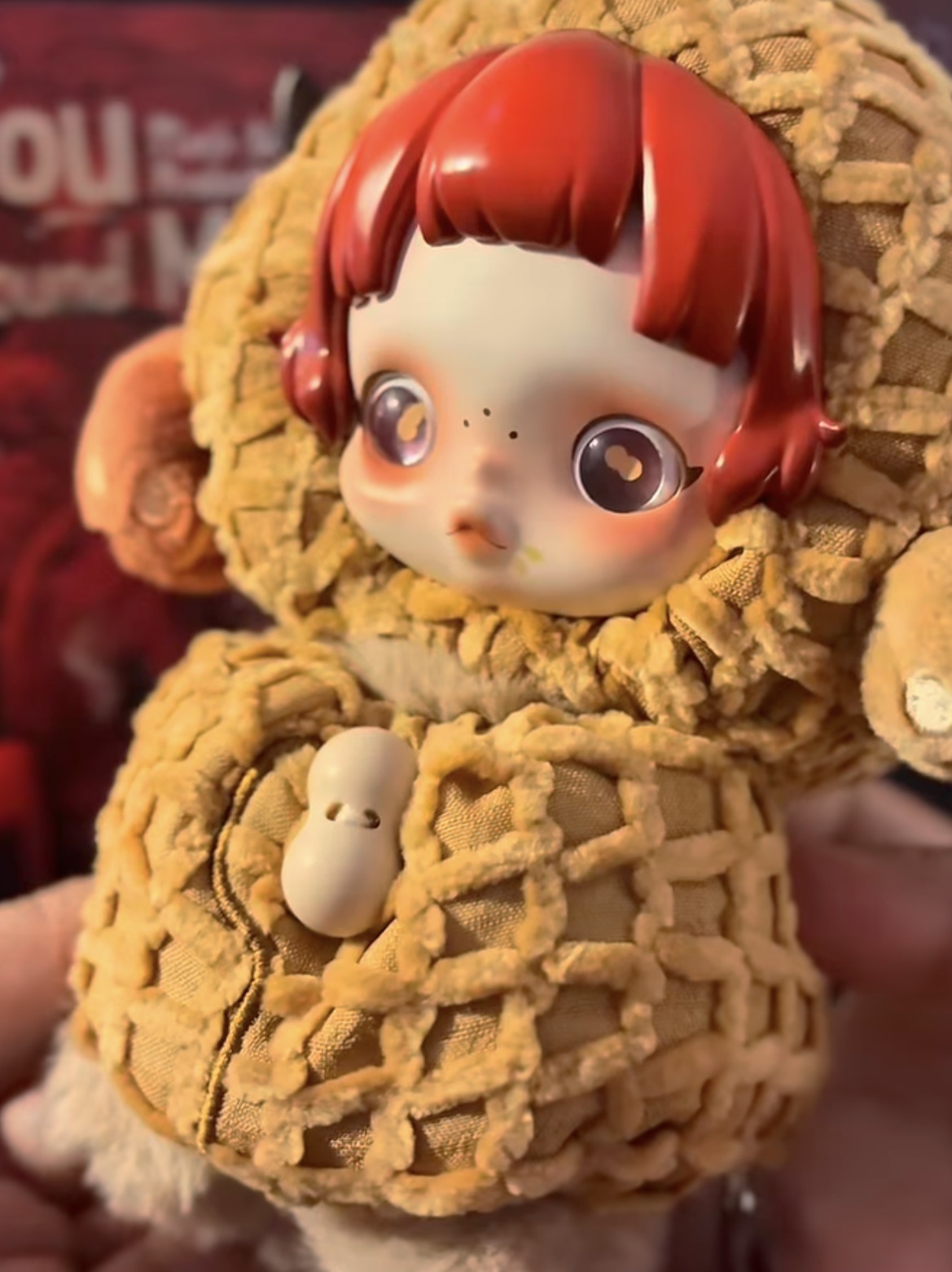 Pop Mart Skullpanda You Found Me ! Series Plush Doll Pendant Pranky Peanut (Opened Case) 착용 스타일