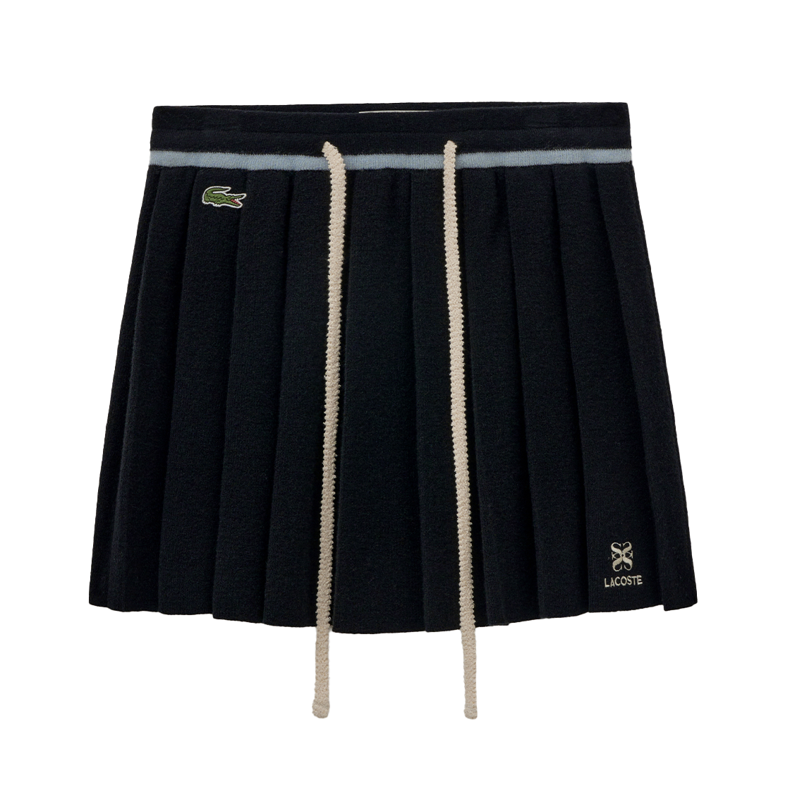 라코스테 X 세터 우먼 플리츠 미니 스커트 블랙