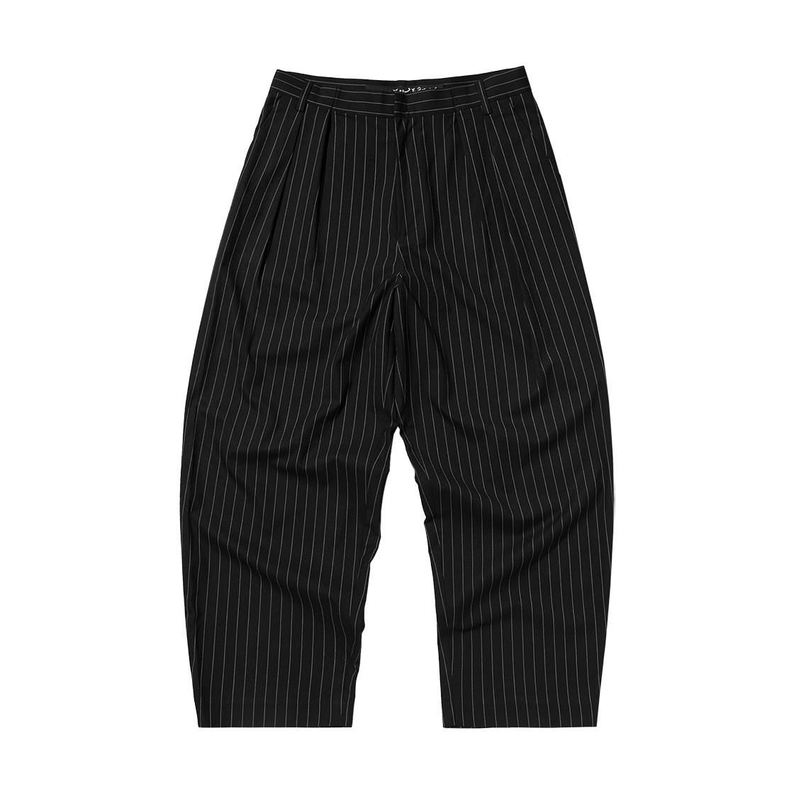 스웨이드 와이드 스트라이프 슬랙스 블랙(Suade Wide Stripe Slacks Black)