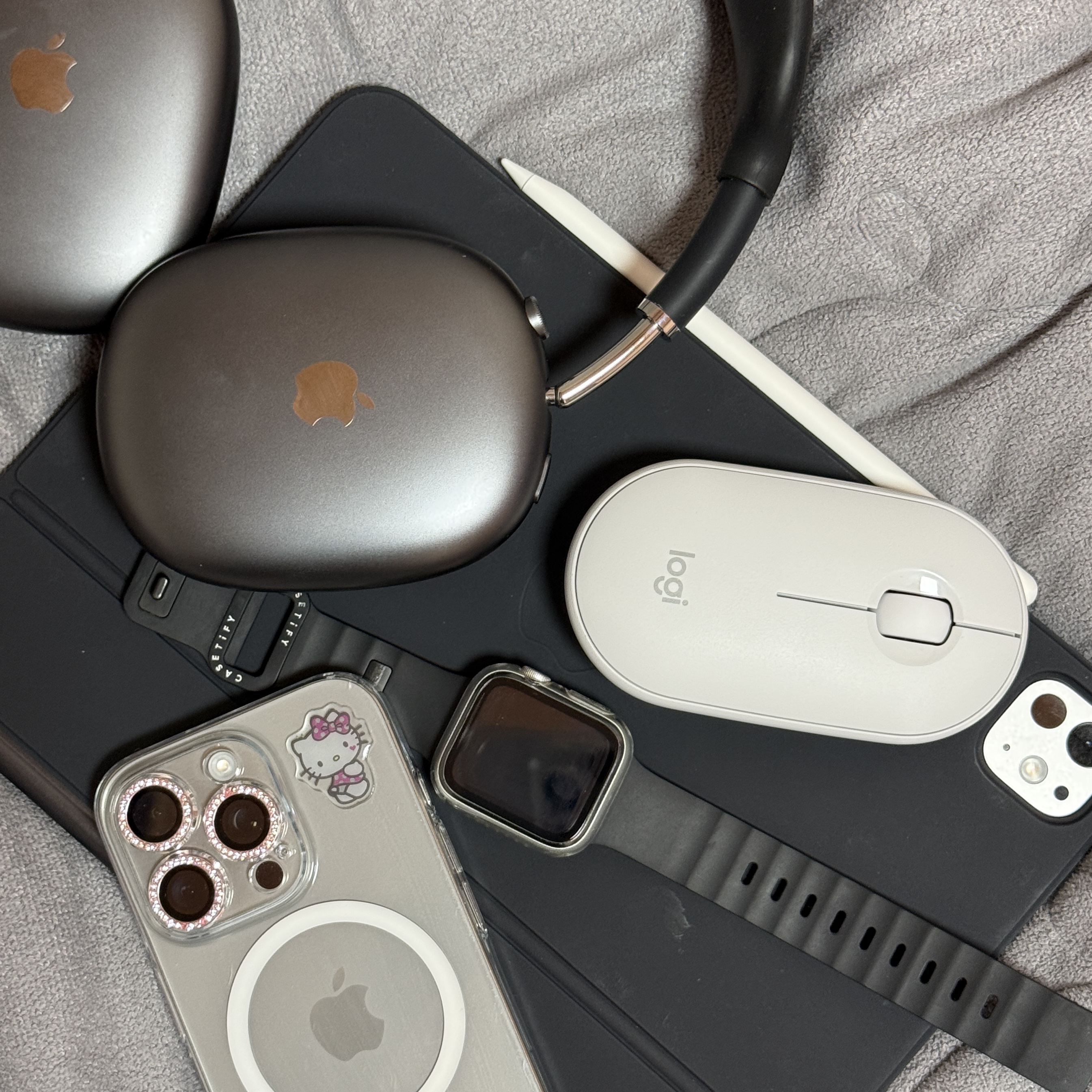 Apple iPhone 16 Pro 256GB Natural Titanium (Korean Ver.), Apple iPad Pro 5th Gen 11-inch Wifi 256GB Standard Glass Silver (Korean Ver.) 착용 스타일 - 4