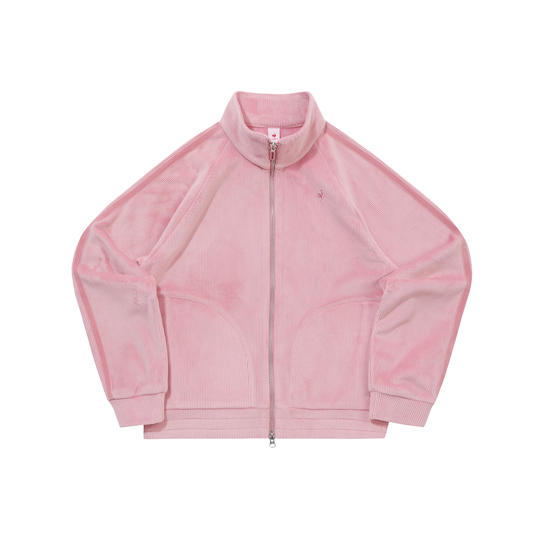 QQ422OFTO3_SPK0 le coq sportif Women's Loose-Fit Velduroy High-Neck Zip-Up Jacket Soft Pink