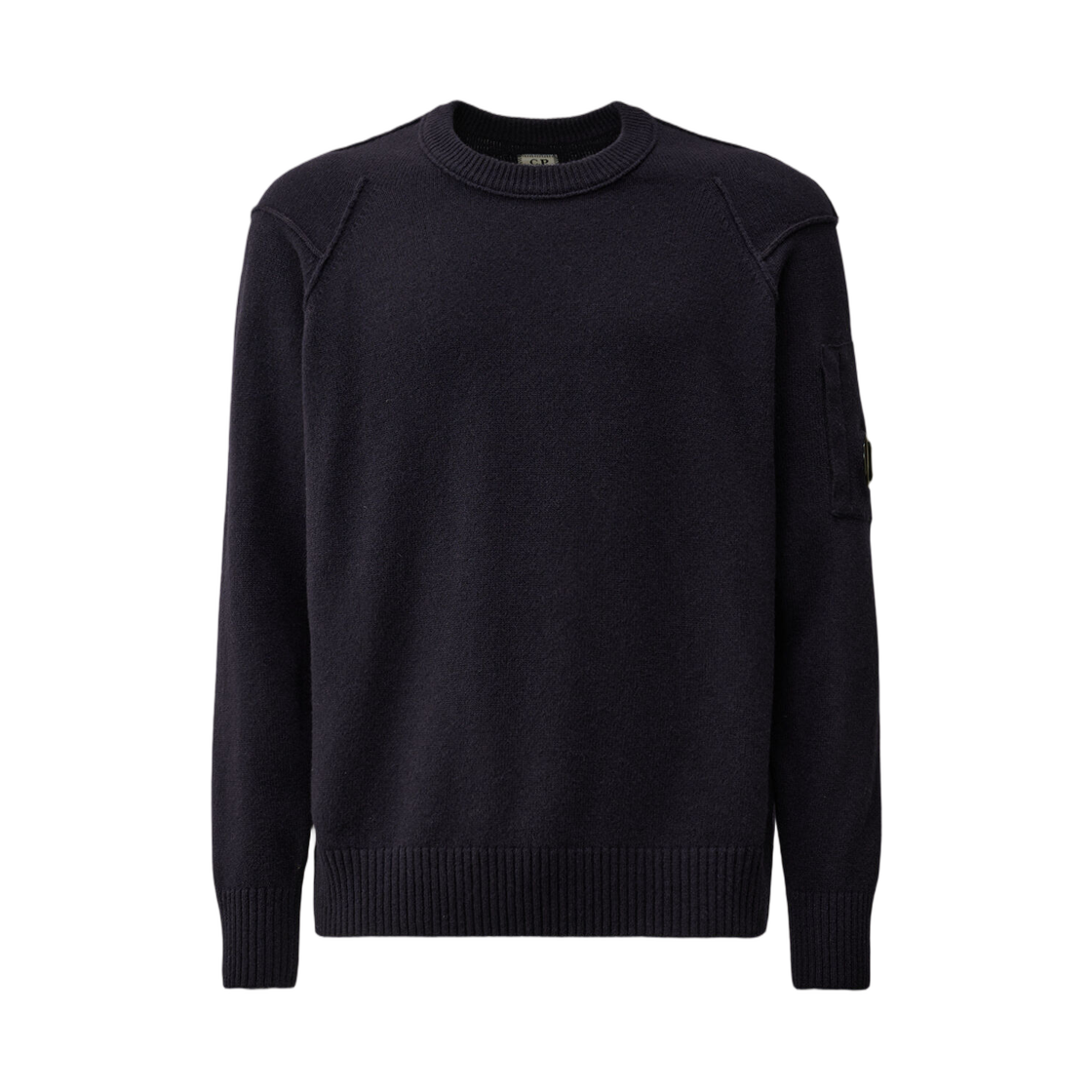 C.P. 컴퍼니 램스울 GRS 크루넥 렌즈 스웨터 토탈 이클립스 블루 - 25FW(C.P. Company Lambswool GRS Crewneck Lens Sweater Total Eclipse Blue - 25FW)