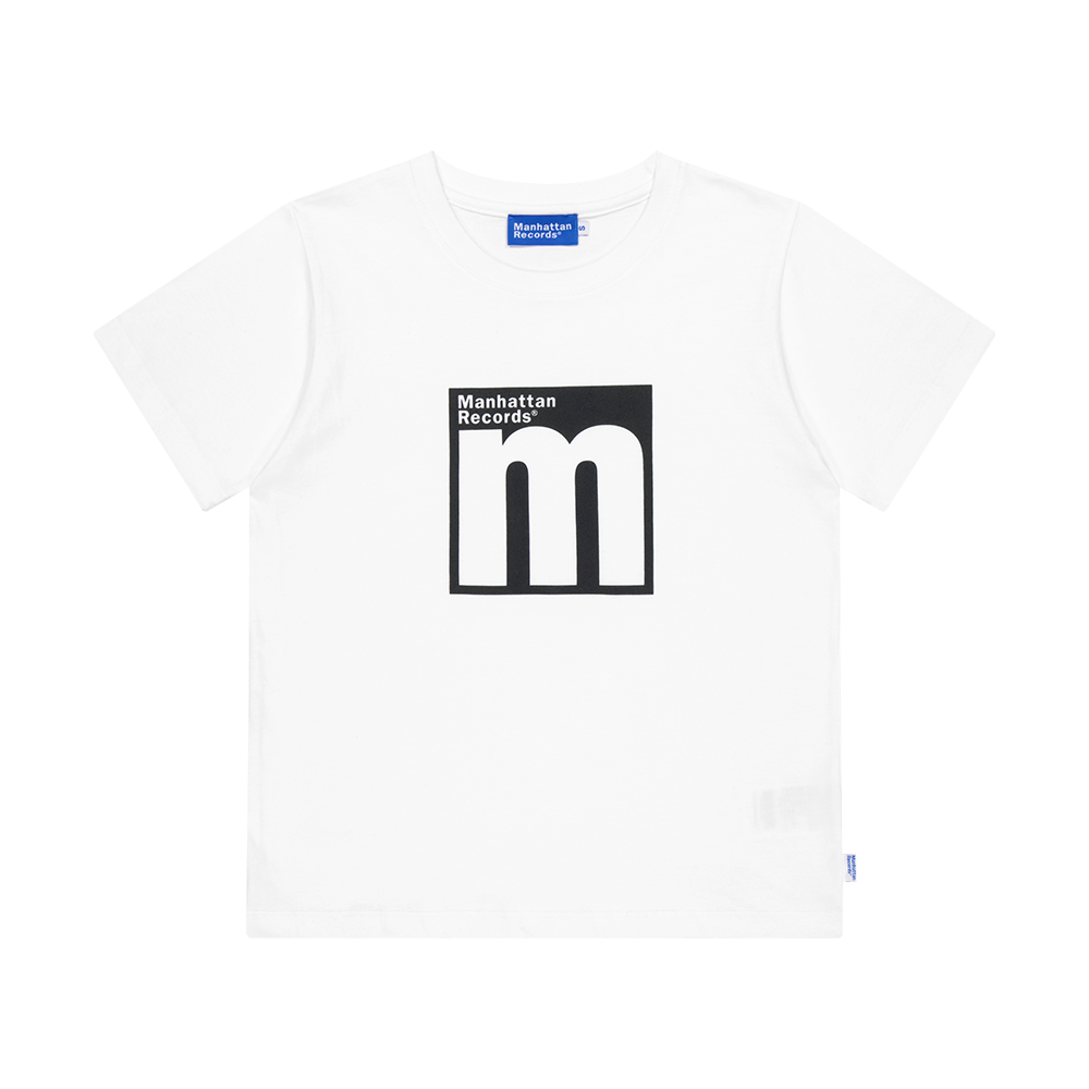 MR25SS014WH Manhattan Records W M Logo T-shirt - White