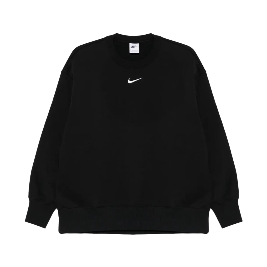 FZ4271-010 (W) Nike NSW Phoenix Fleece Oversized Crewneck Sweatshirt Black Sail - Asia