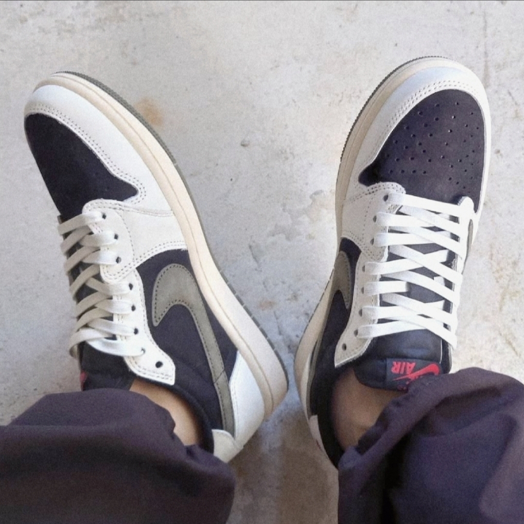 (W) Jordan 1 x Travis Scott Retro Low OG SP Medium Olive 착용 스타일