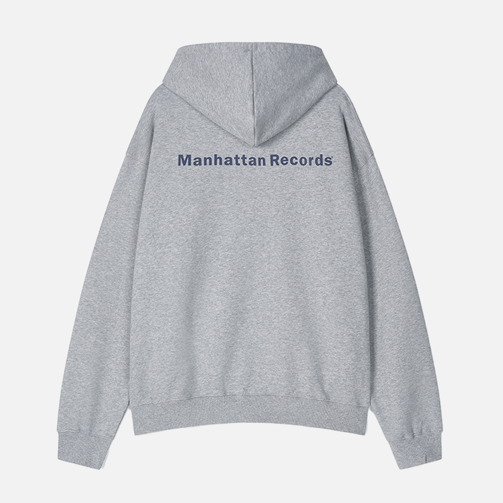 맨하탄 레코즈 클래식 집업 후디 - 그레이(Manhattan Records Classic Logo Zip Up Hoodie - Grey) - 2