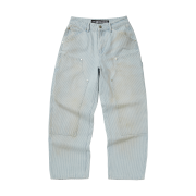 Suade Stripe Double Knee Denim Blue