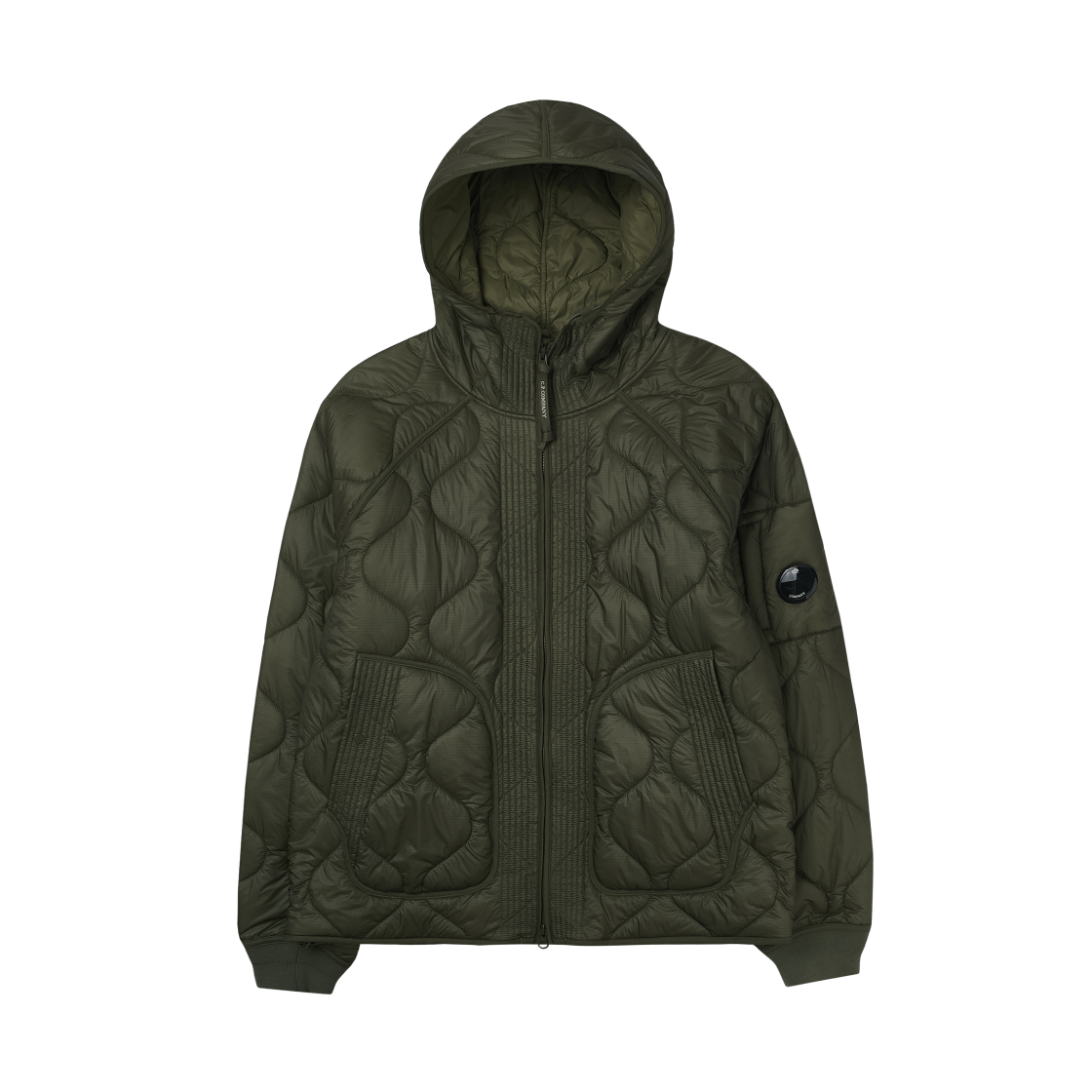 C.P. 컴퍼니 라이너 후드 패디드 자켓 엘름우드 그린 - 25FW(C.P. Company Liner Hooded Padded Jacket Elmwood Green - 25FW)