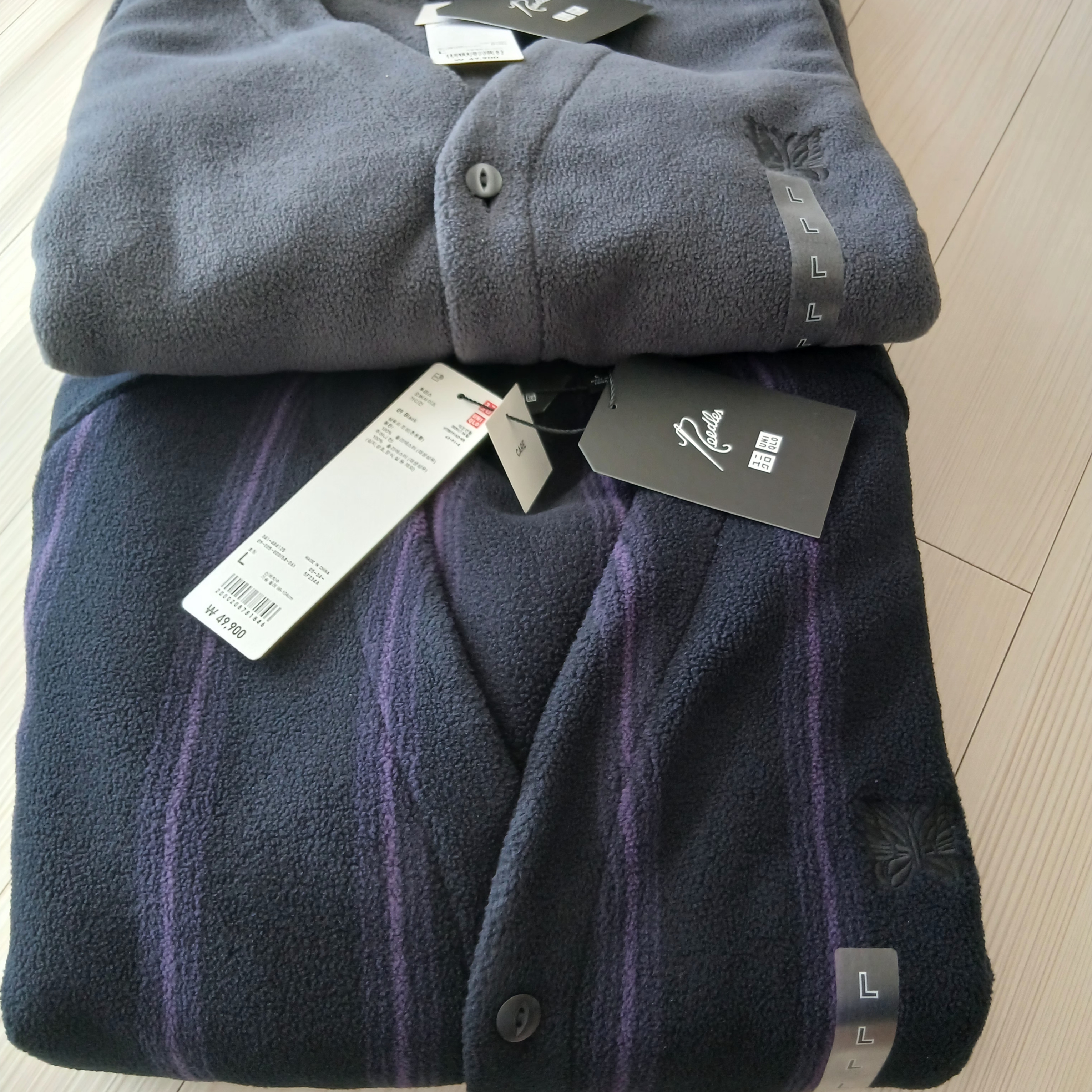 Uniqlo x Needles Fleece Oversized Cardigan Black - KR, Uniqlo x Needles Fleece Wide Pants Black - KR 착용 스타일 - 10