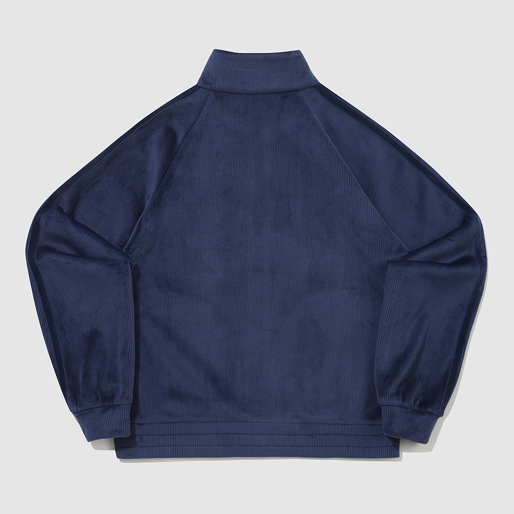 르꼬끄 스포르티브 여성 루즈핏 벨듀로이 하이넥 집업 - 네이비 QQ422OFTO3(le coq sportif Women's Loose-Fit Velduroy High-Neck Zip-Up Jacket Dark Navy) - 3