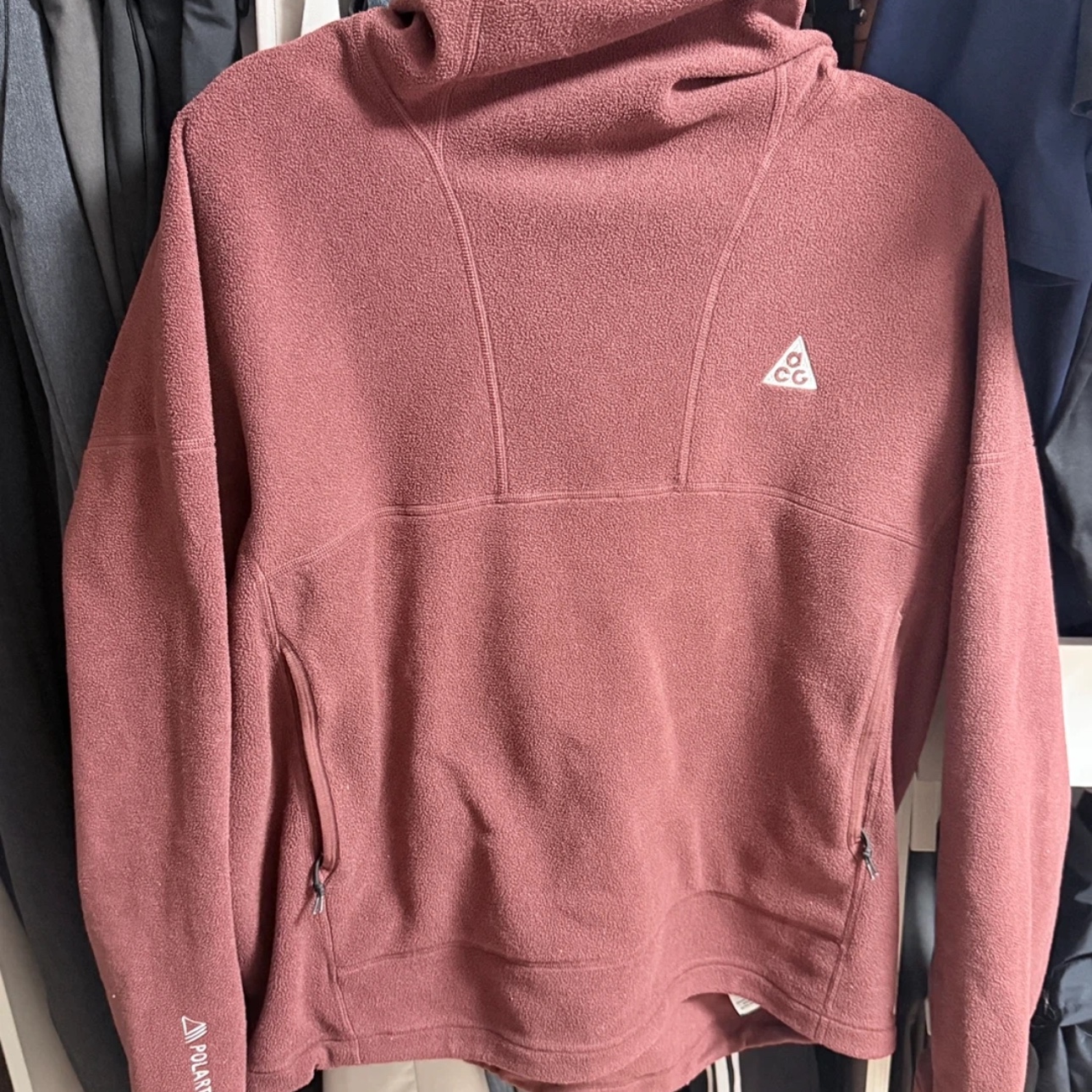 Nike ACG Polartec Wolf Tree Pullover Hoodie Oxen Brown - Asia 착용 스타일